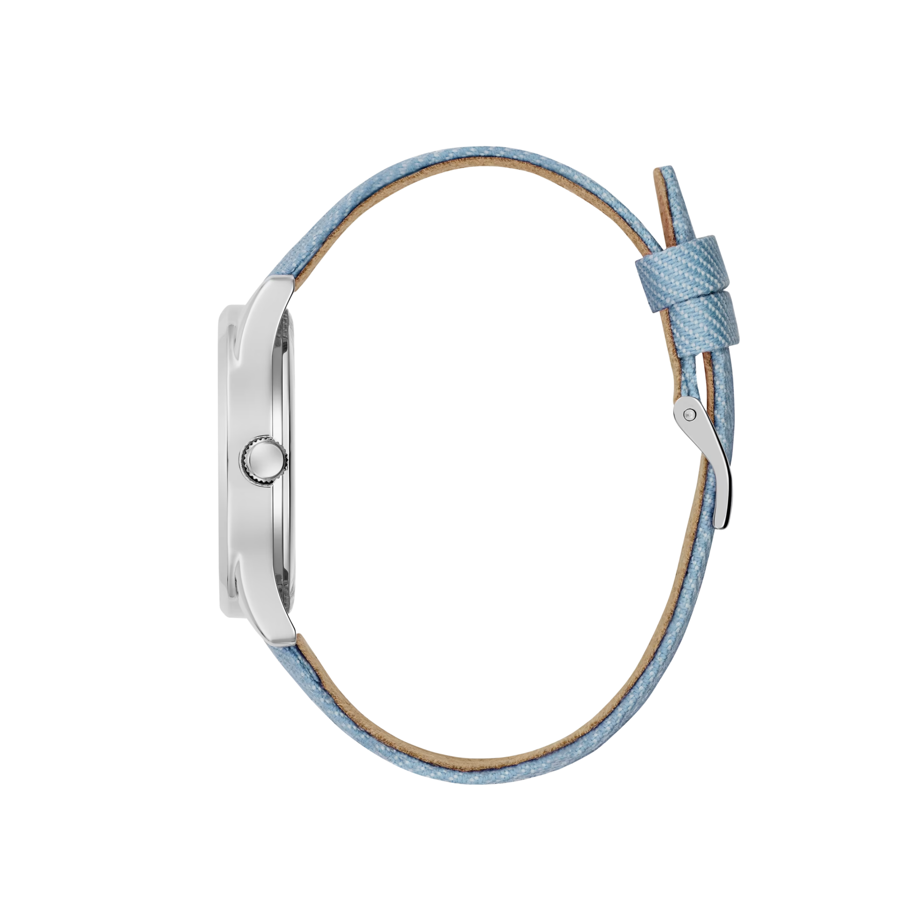 Guess Women Blue Hearts Silver-Tone Analog Watch