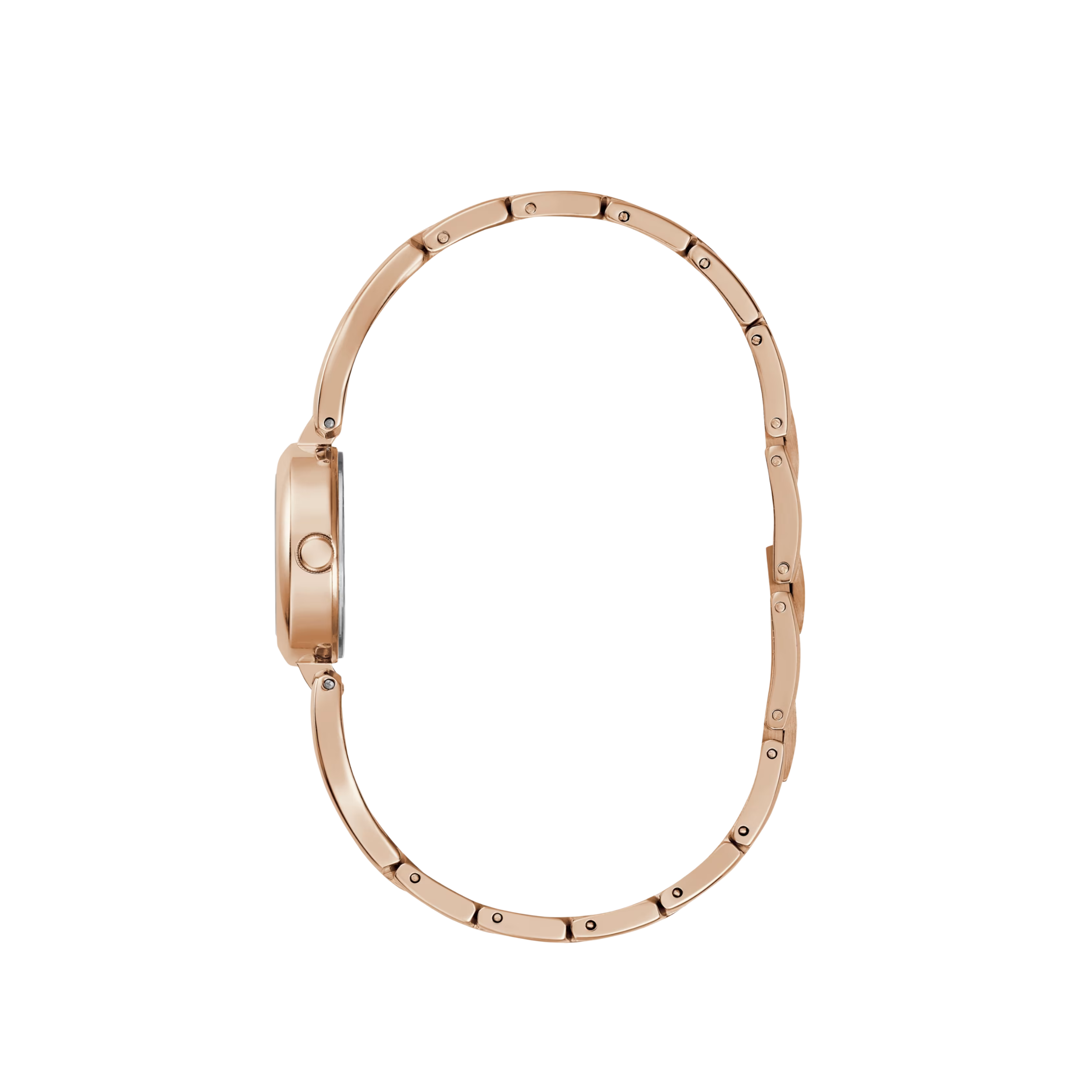 Guess Women Rose Gold-Tone Cutout Bracelet Analog Watch - Rosegold