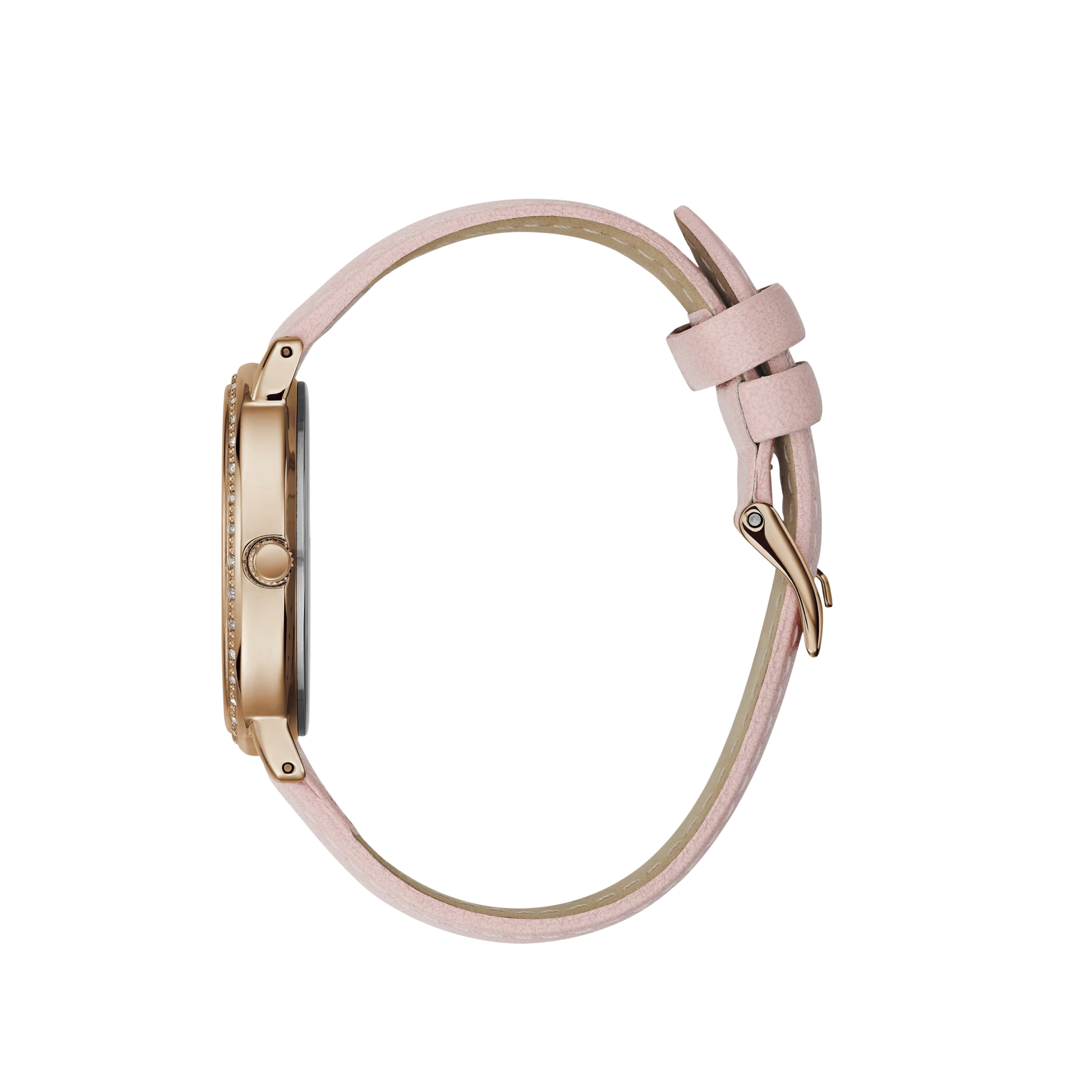 Guess Women Sparkling Pink Rose Gold-Tone and Leather Analog Watch - Pink