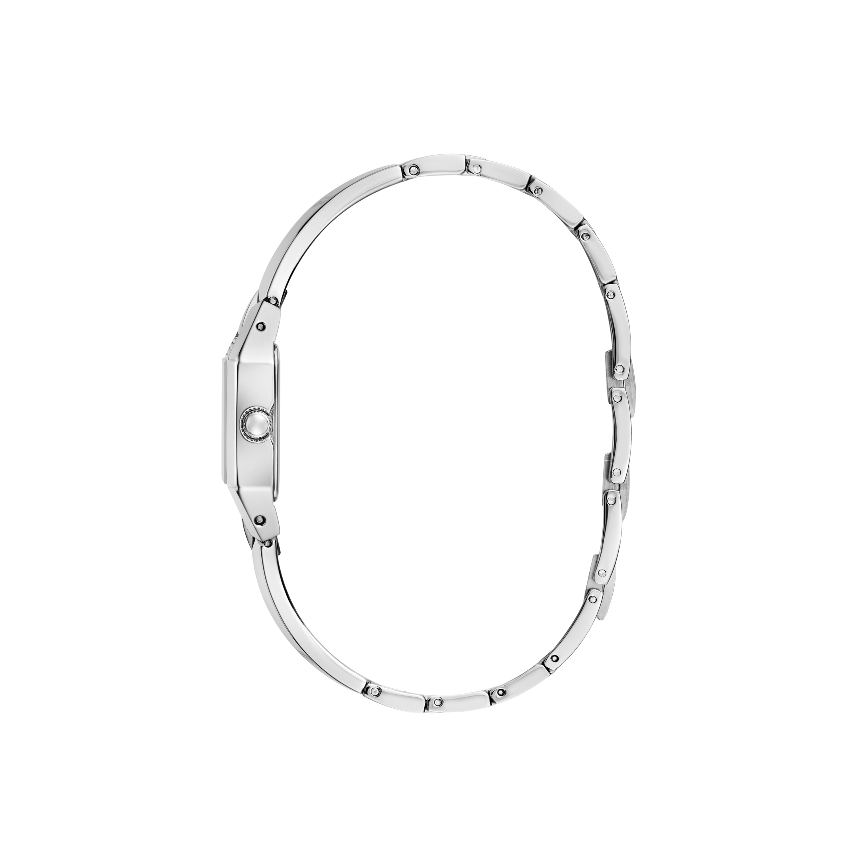 Guess Women Silver-Tone Geometric Analog Watch - Silver