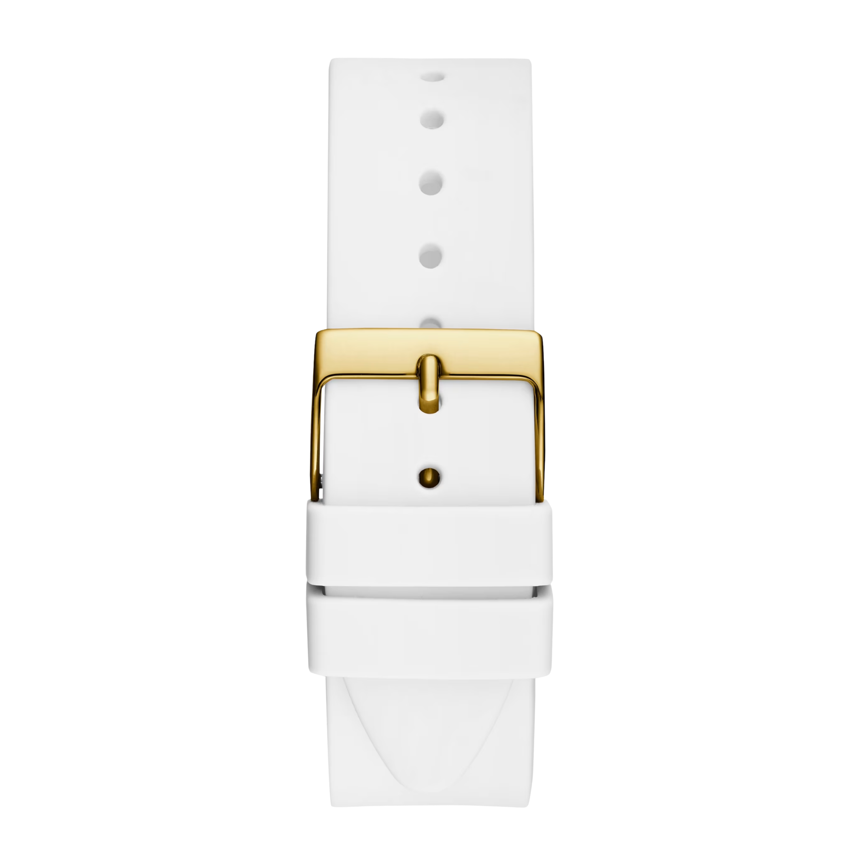 Guess Women Gold-Tone and White Square Analog Watch - White