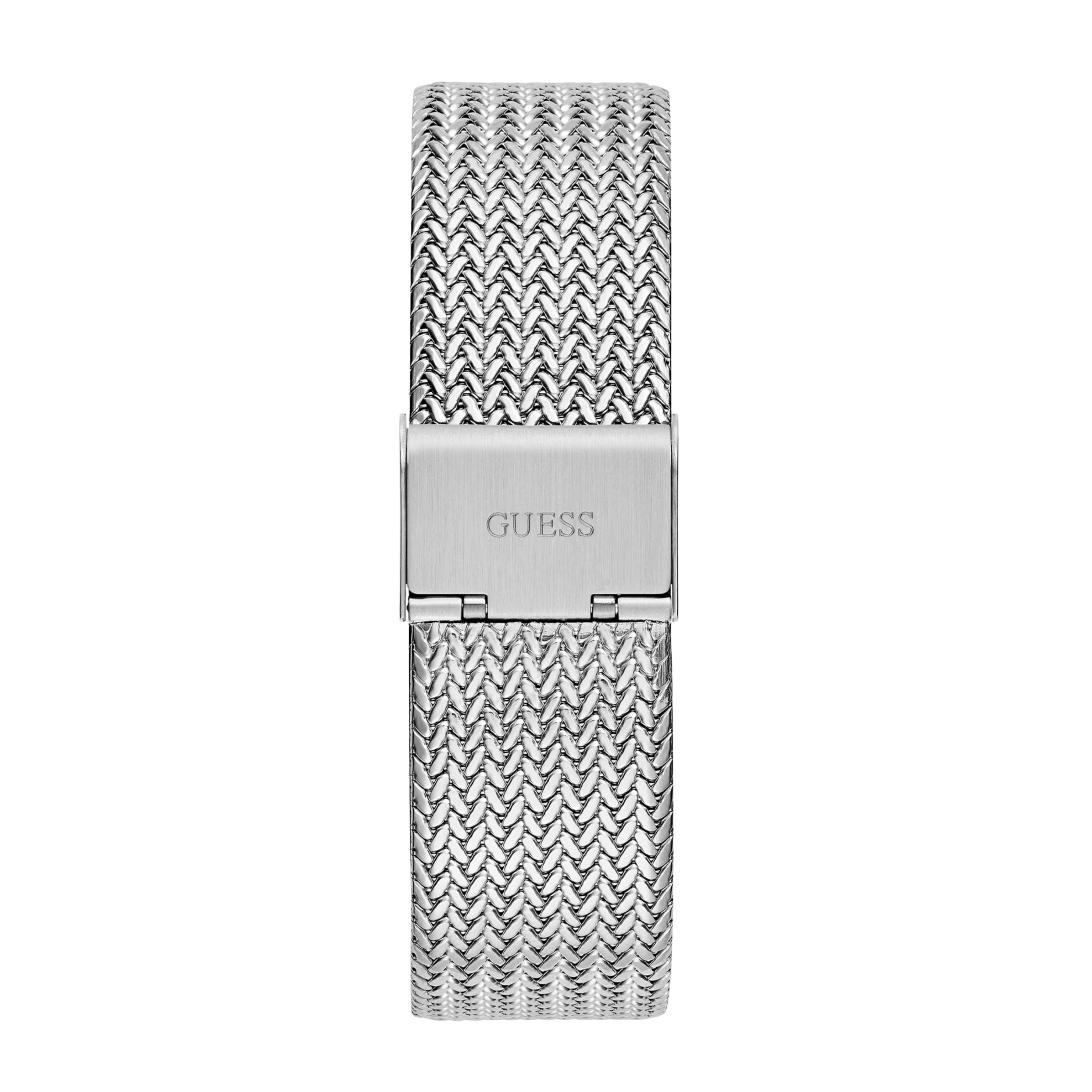 Guess Women Silver-Tone Mesh Analog Watch