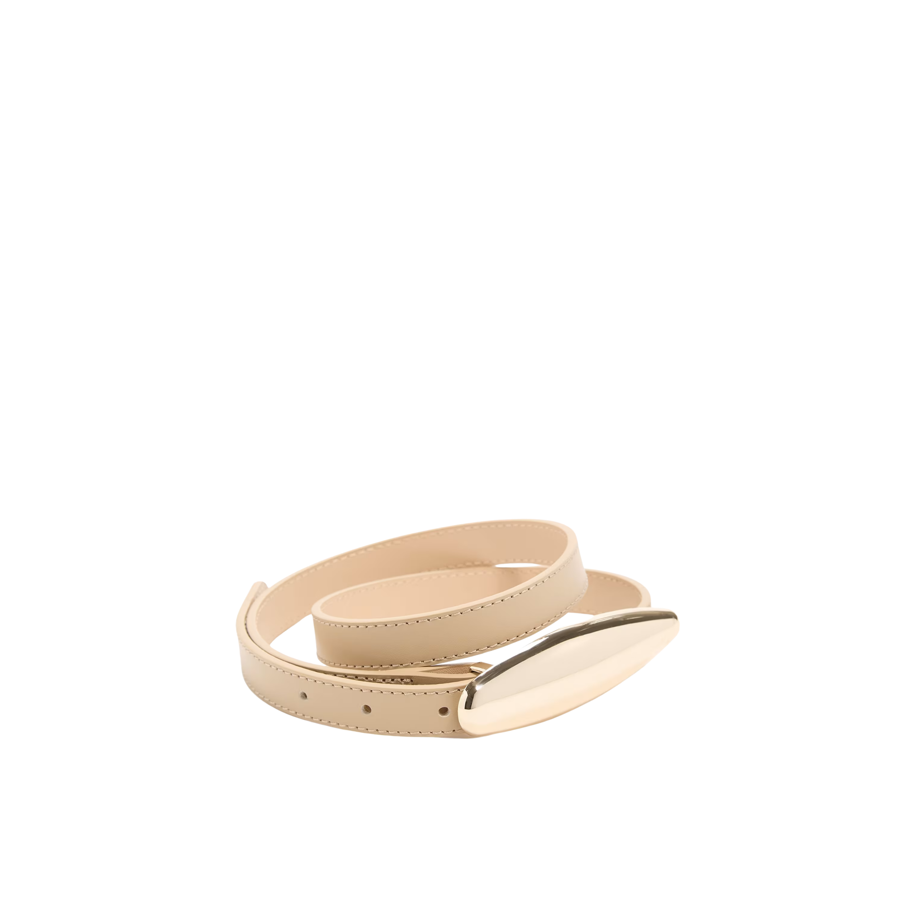 Guess Women Metallic Buckle Leather Belt - Tan