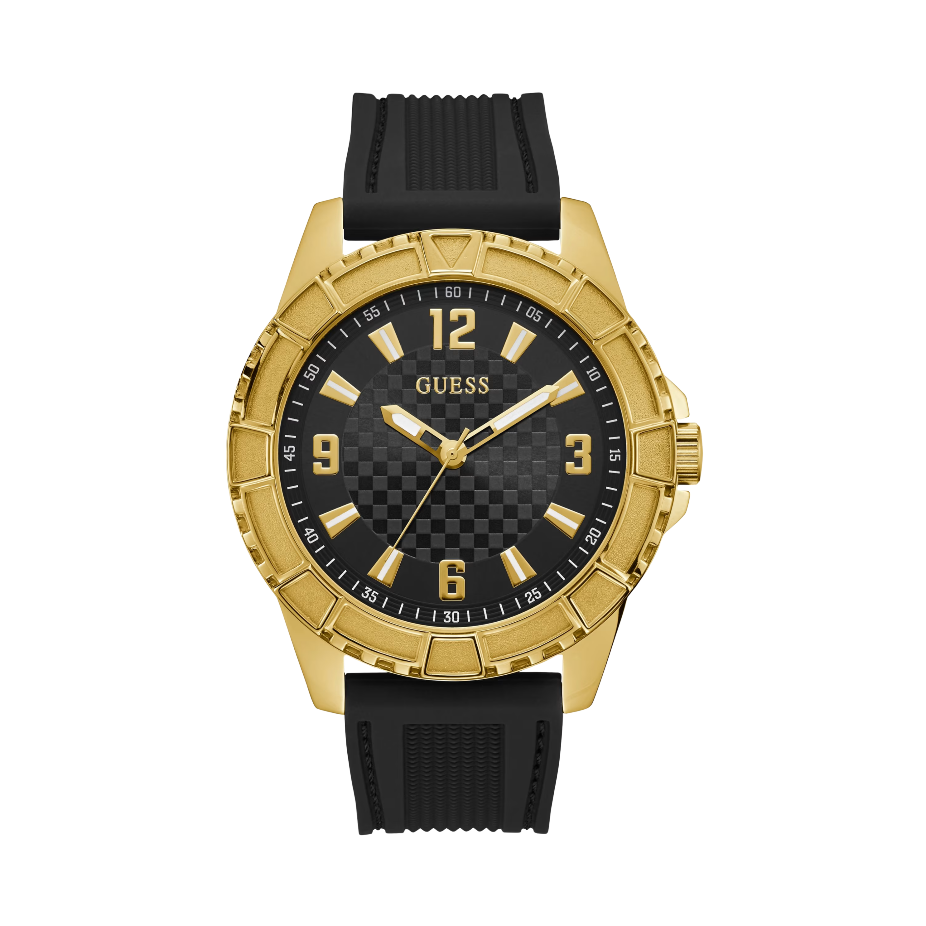 Guess Men Black and Gold-Tone Analog Watch
