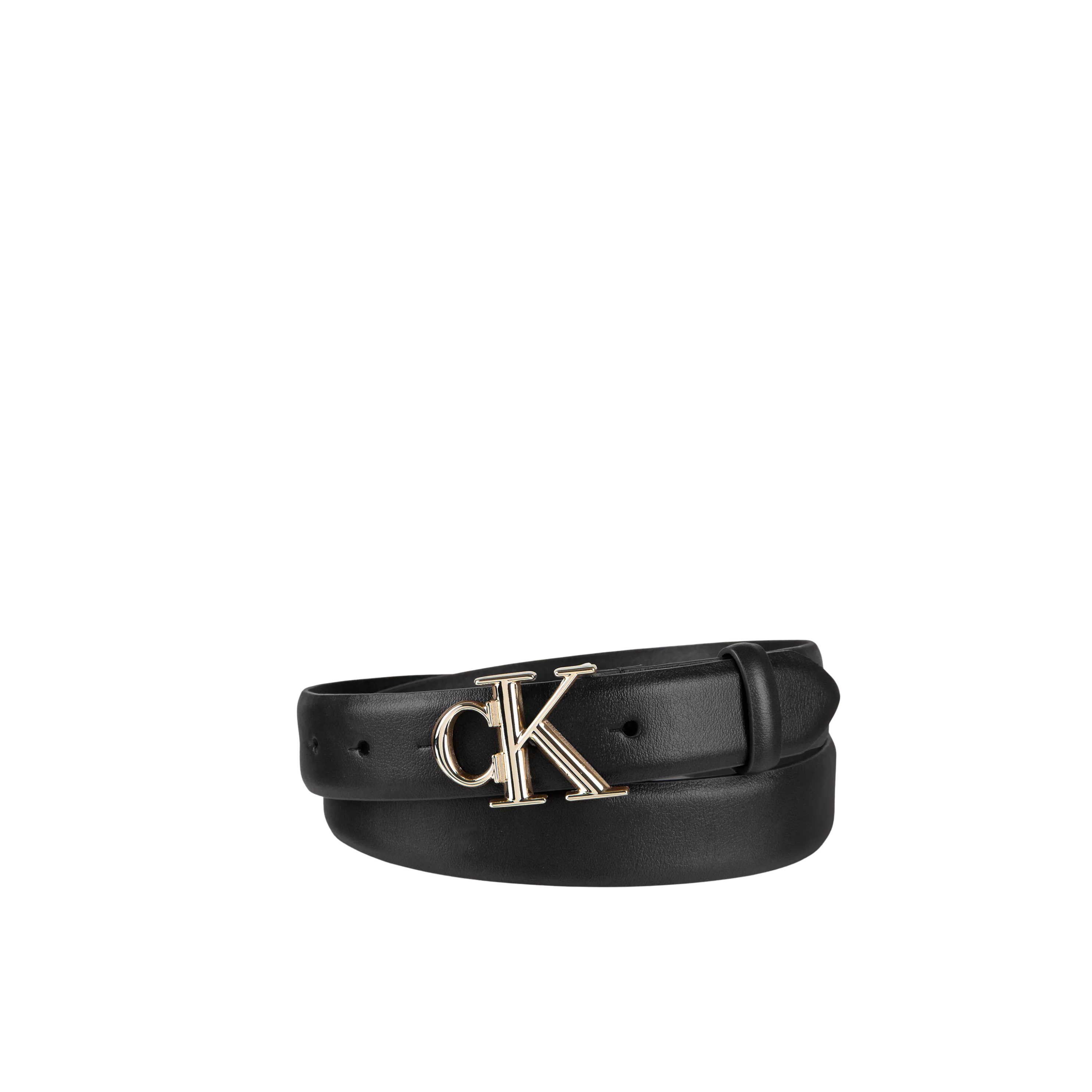 Calvin Klein Women Monogram Logo Plaque Belt - Black 001