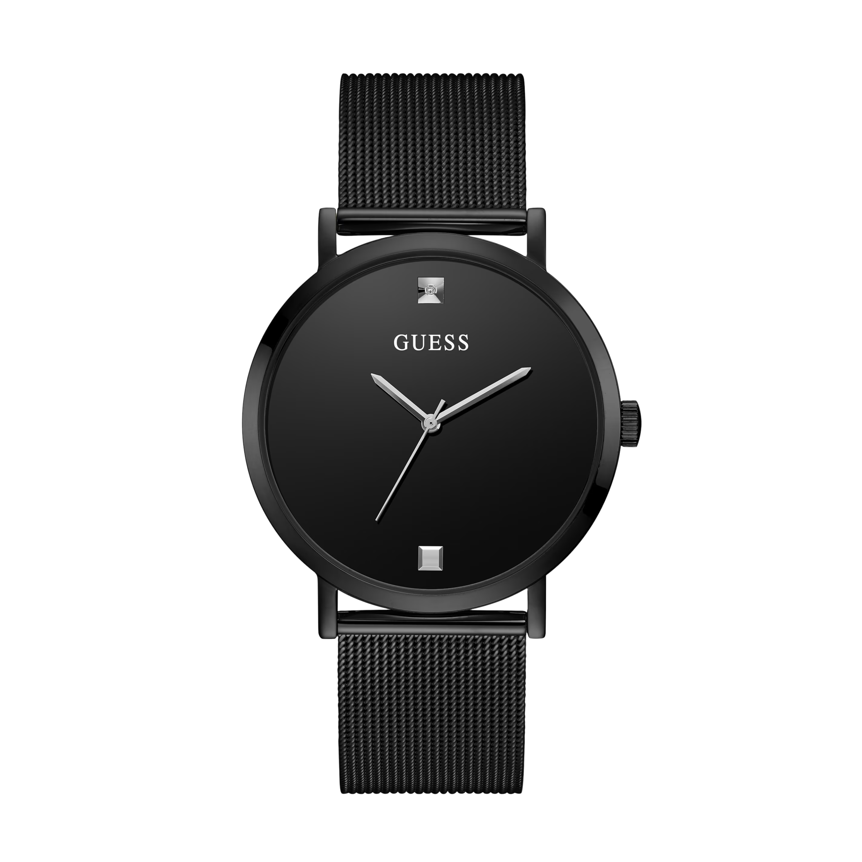 Guess Men Black Analog Mesh Watch - Black