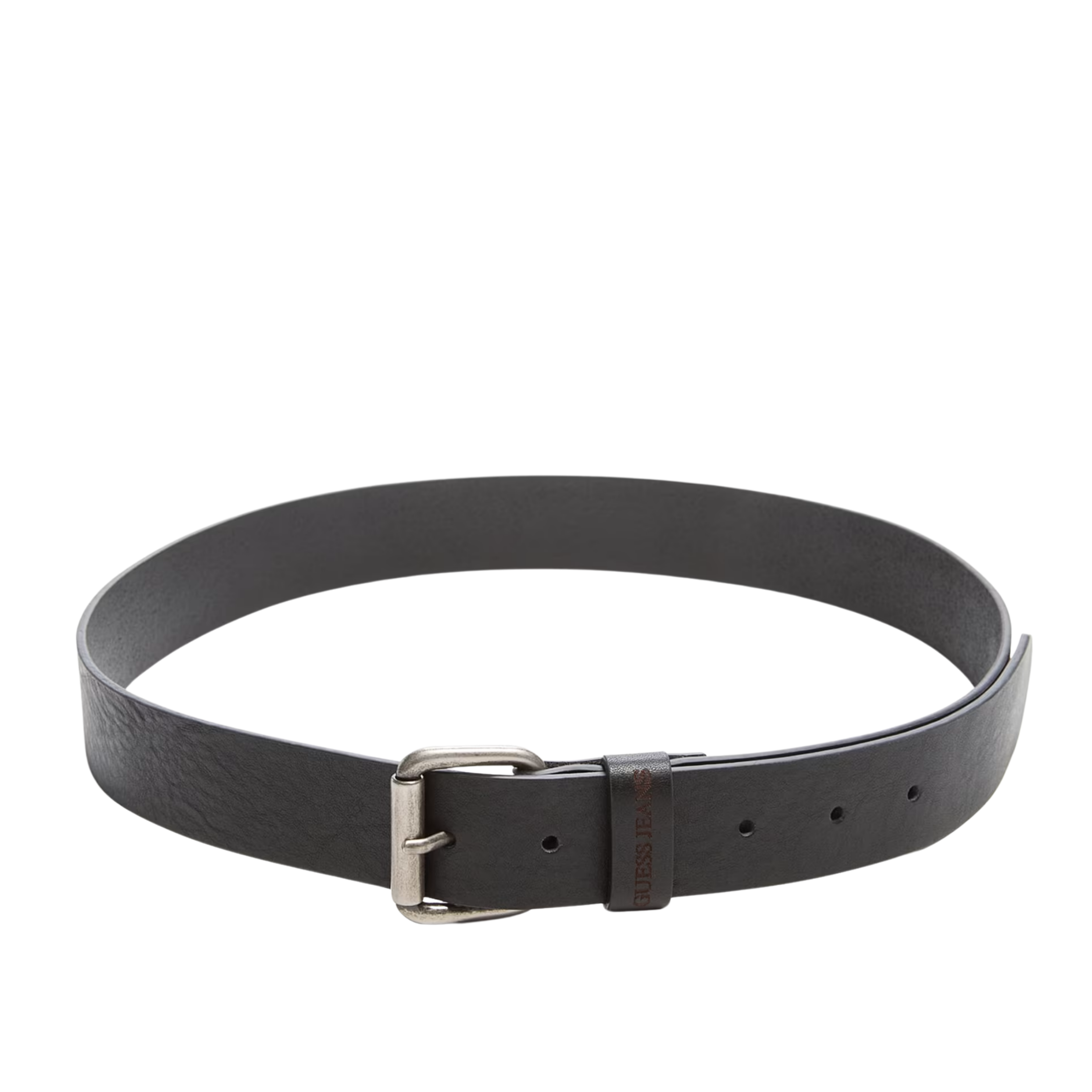 Guess Men Hammered Leather Belt - Black