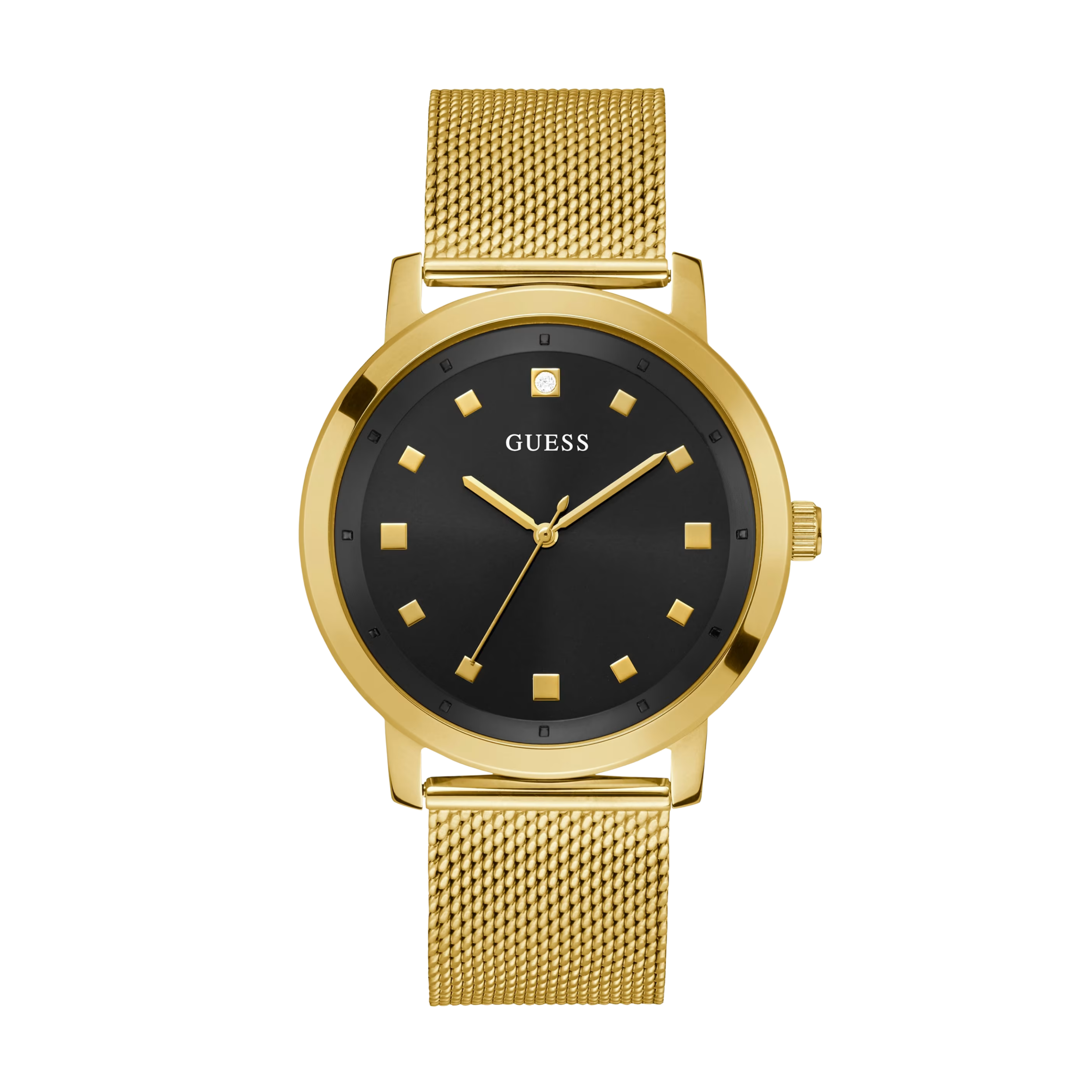 Guess Men Gold-Tone and Black Analog Watch