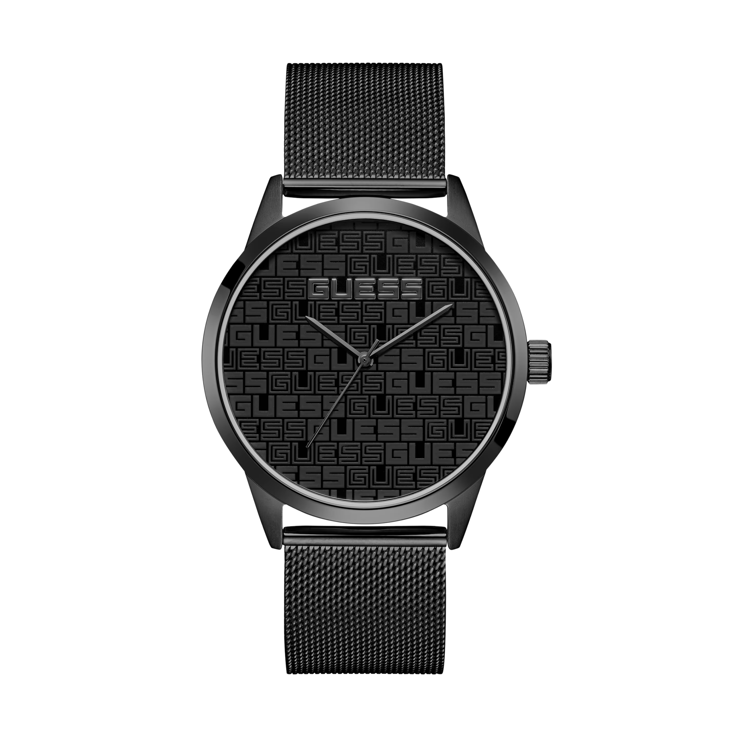Guess Men Black Logo Dial Analog Watch - Black