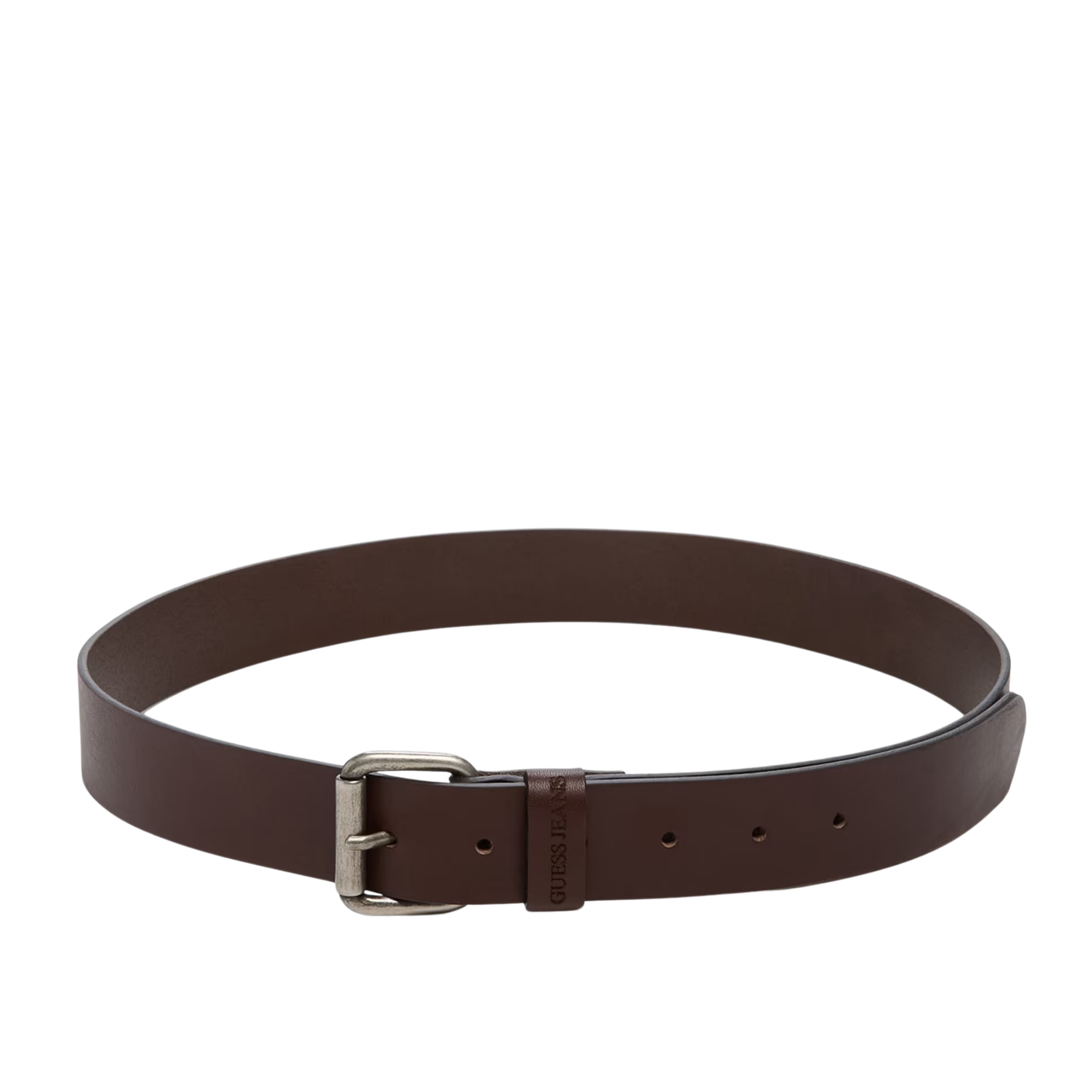 Guess Men Hammered Leather Belt - Regal Brown