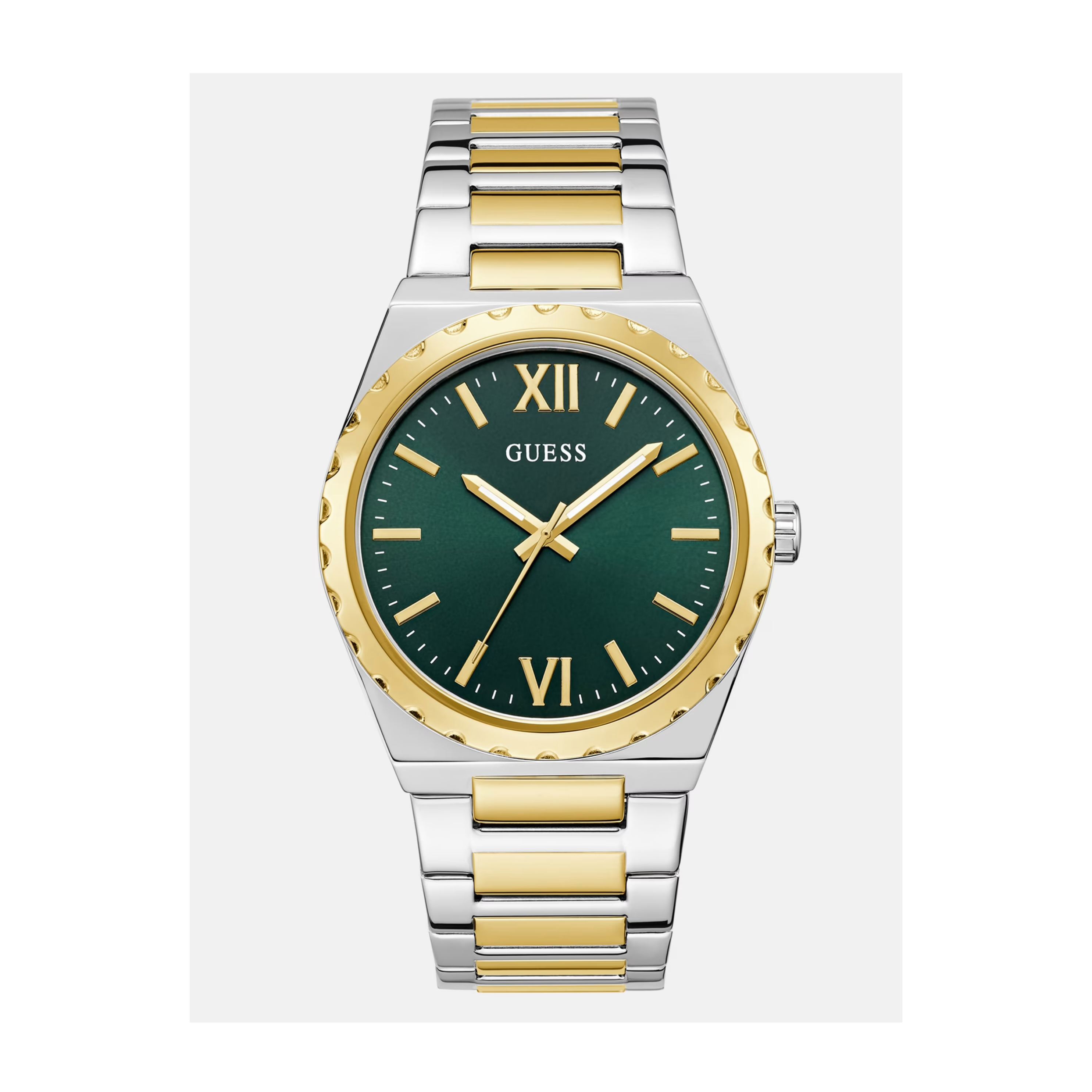 Guess Men Two-Tone Analog Watch - Silver Gold
