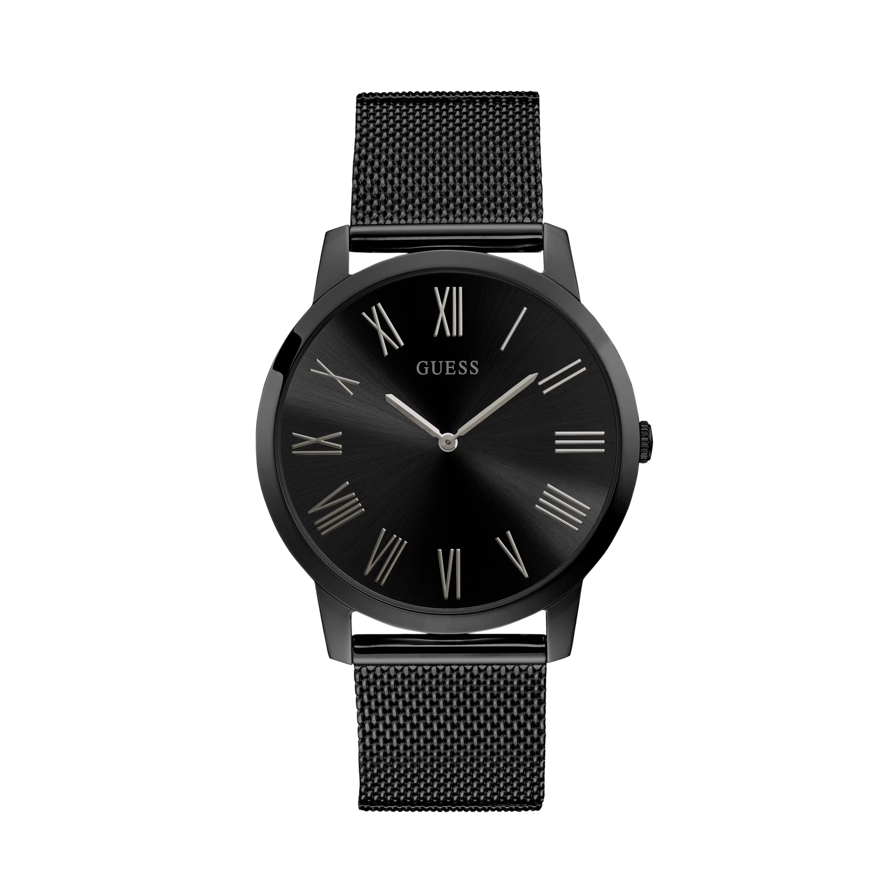 Guess Men Black and Silver Analog Watch