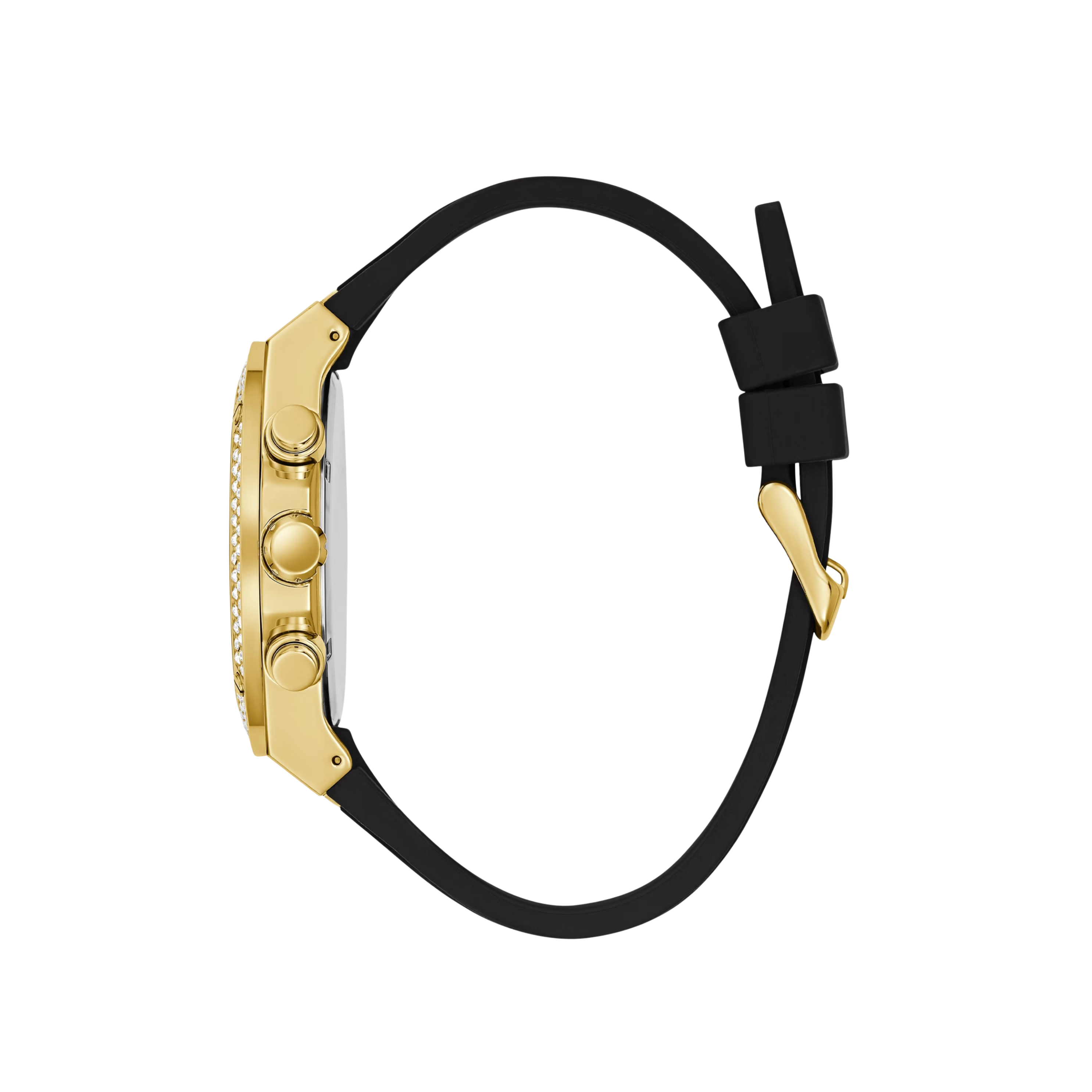 Guess Men Gold-Tone Rhinestone Multifunction Watch