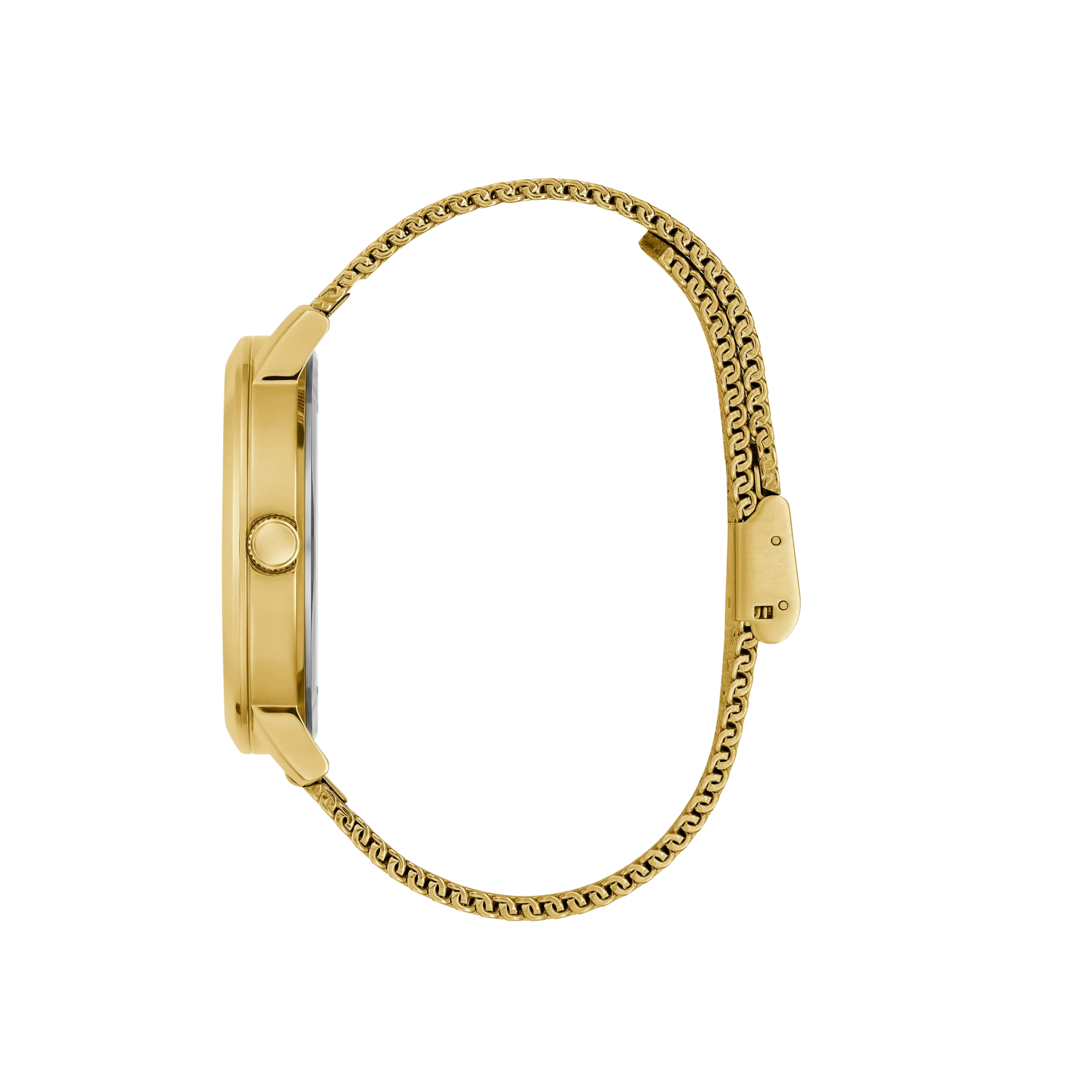 Guess Men Gold-Tone and Black Analog Watch