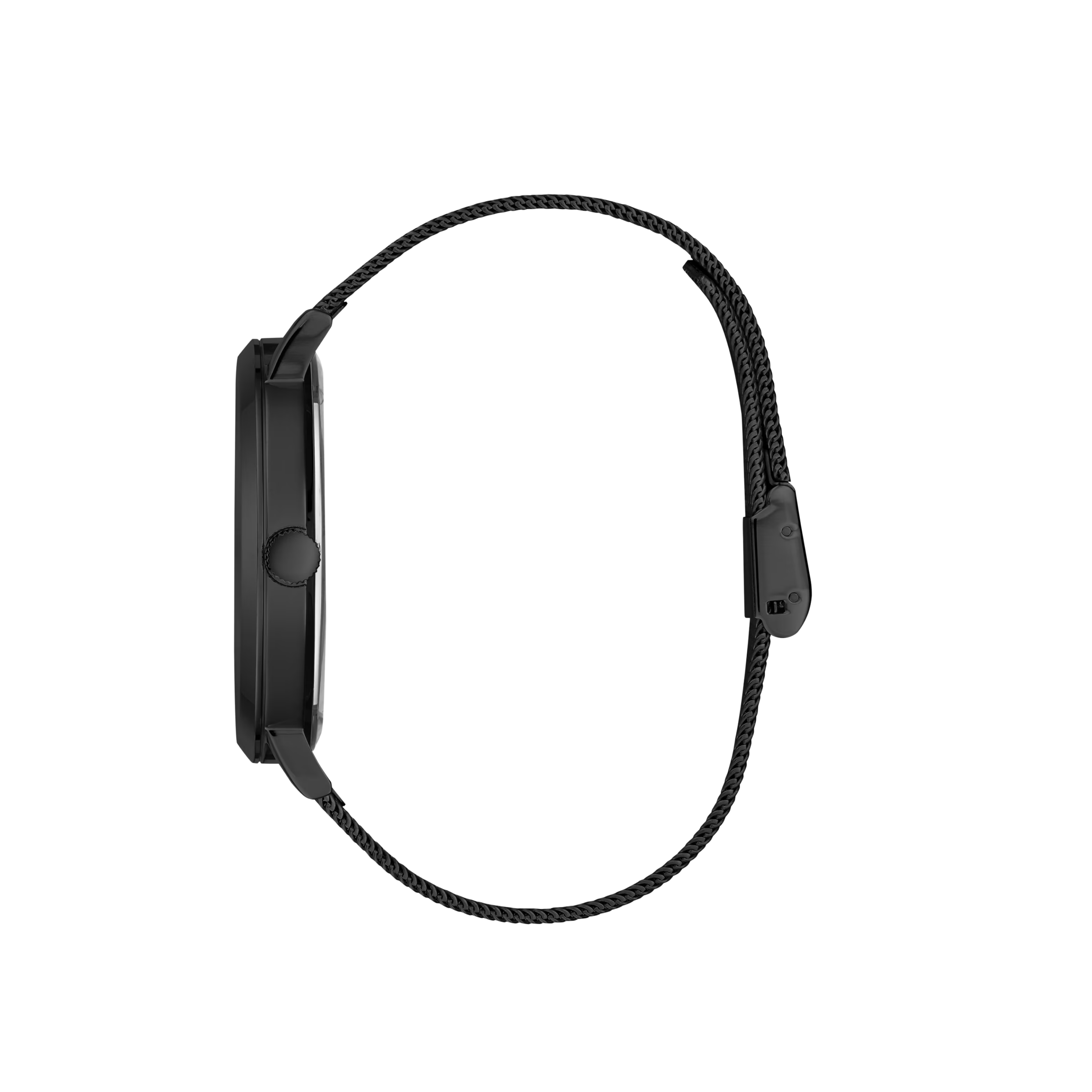 Guess Men Black Analog Mesh Watch - Black