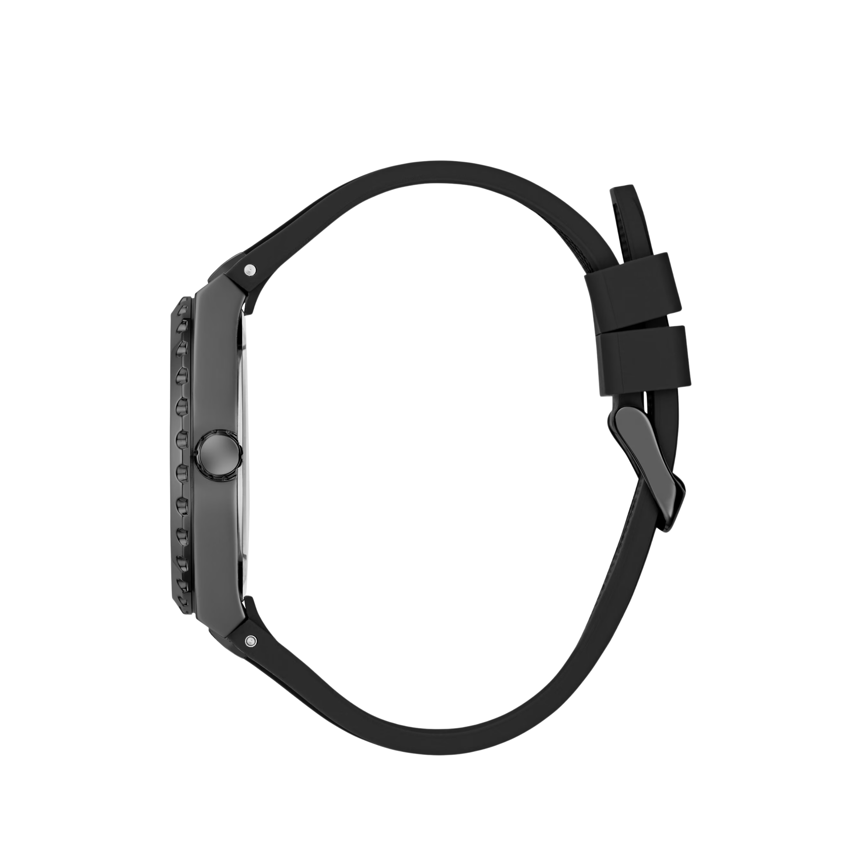 Guess Men Black Silicon Analog Watch - Black