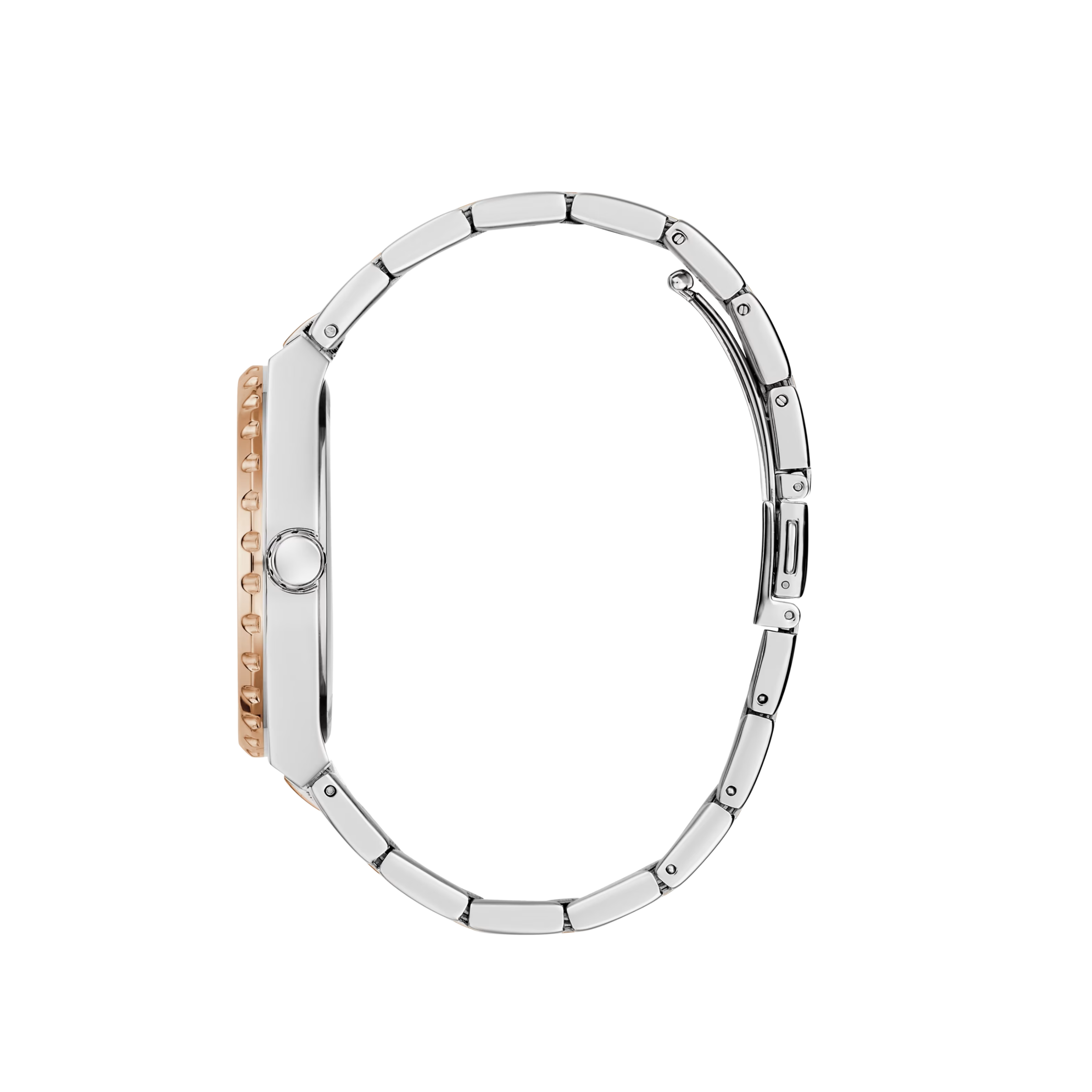 Guess Men Two-Tone Analog Watch - Silver Rosegold