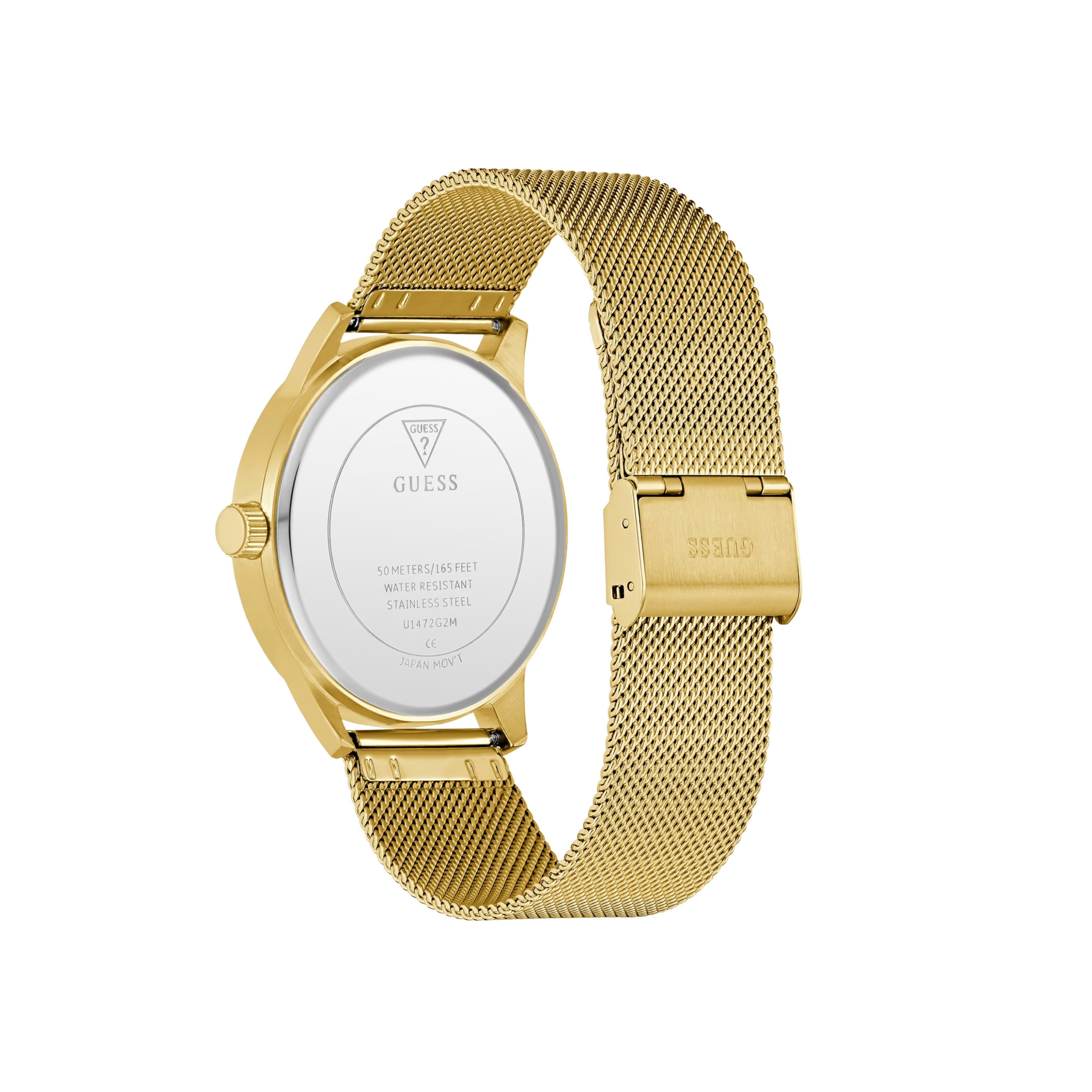 Guess Men Gold-Tone Logo Dial Analog Watch - Gold