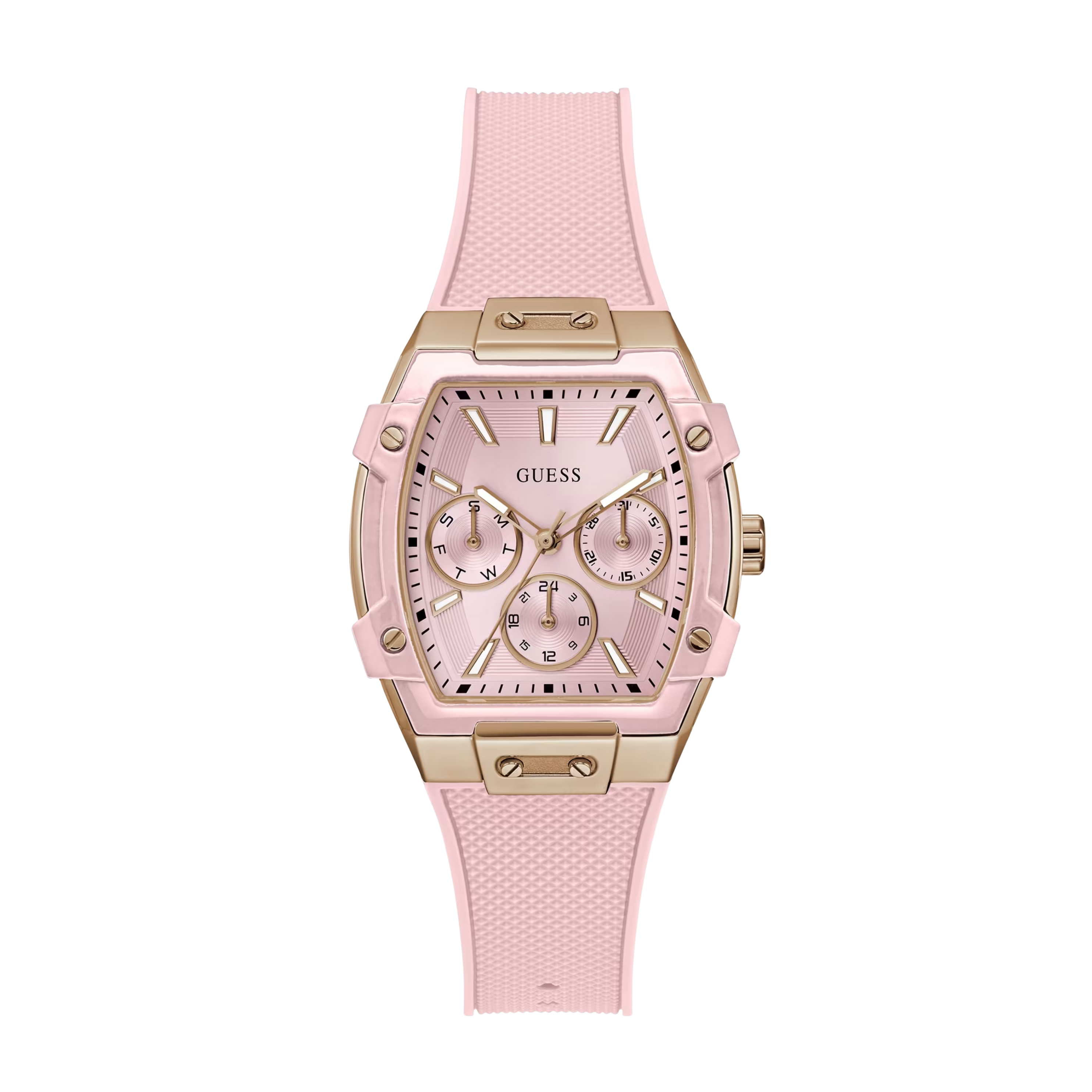 Guess Women Pink Silicone Multifunction Watch GW0032L7 - Pink Gold