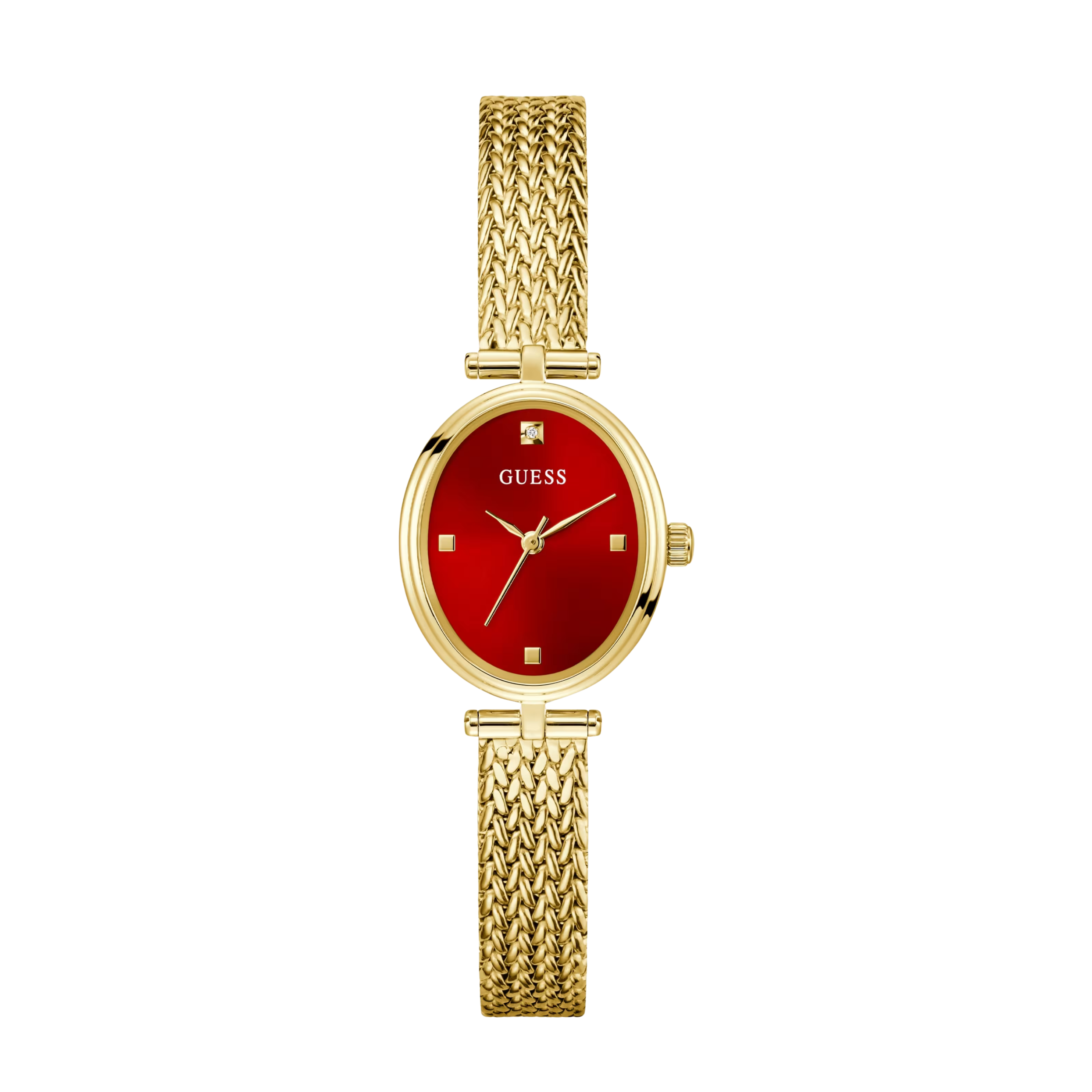 Guess Women Gold Tone Red Analog Watch GW0935L4 - Gold Red