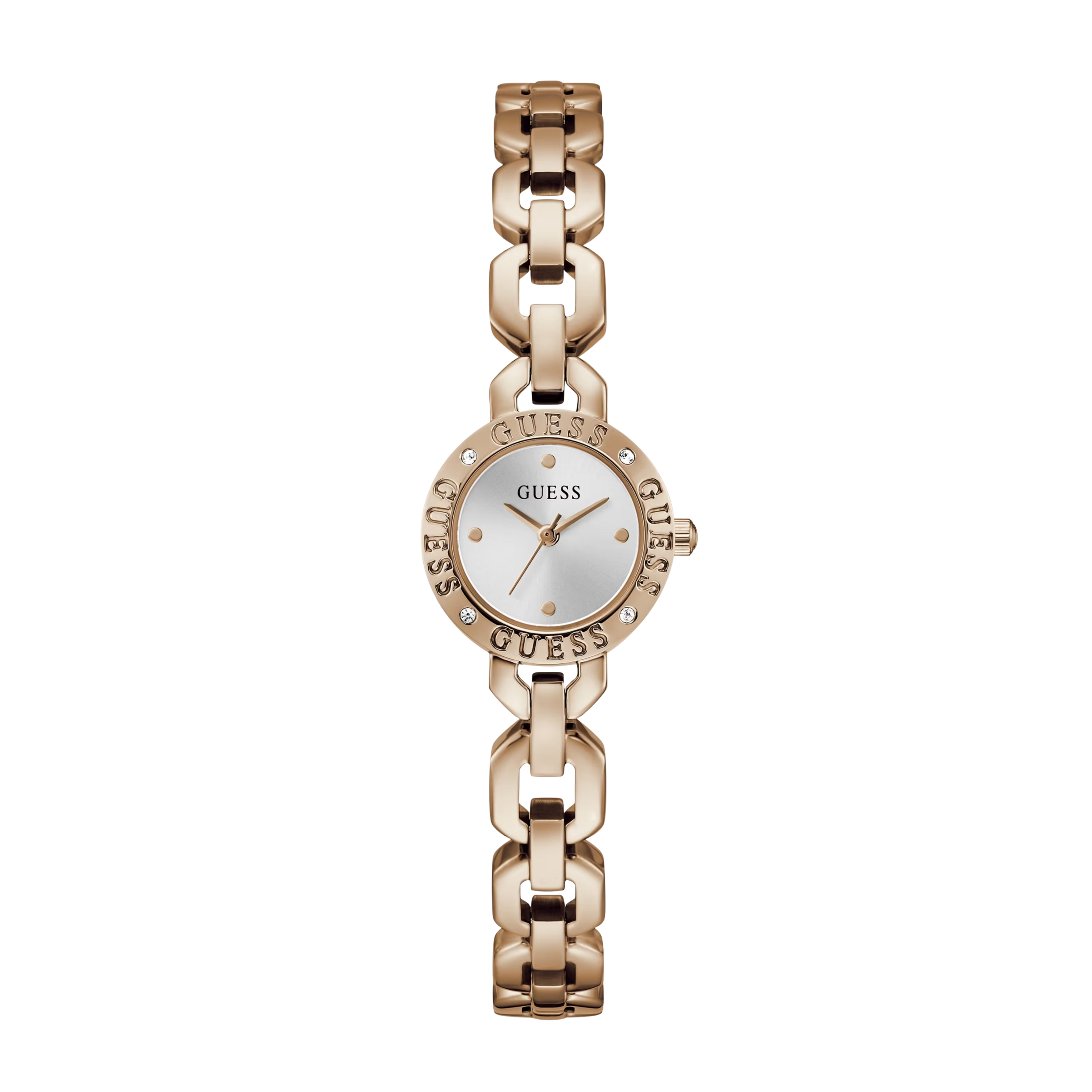 Guess Women Crystal Recycled Steel Analogue Watch 22 mm GW1019L4 - Rose Gold