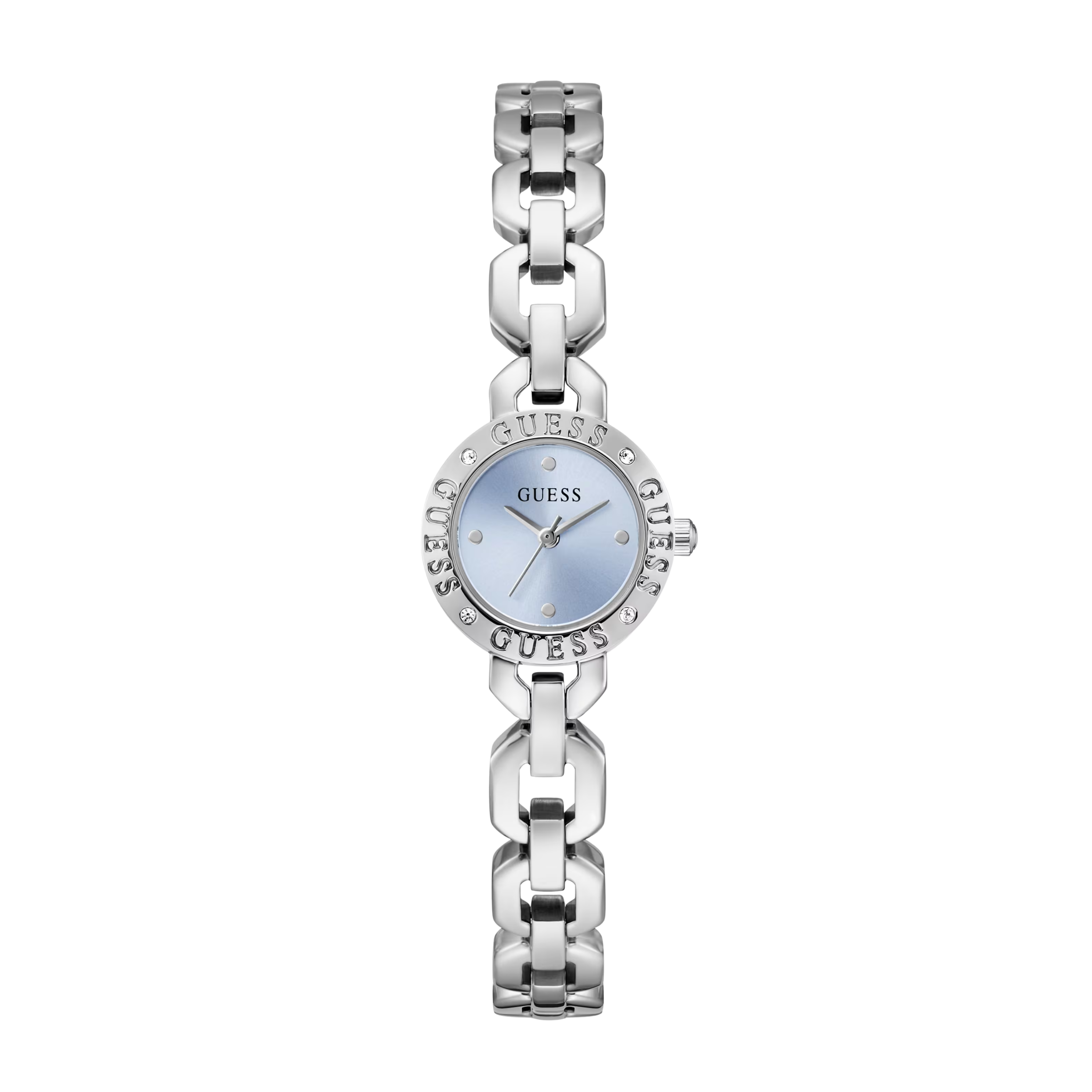 Guess Women Crystal Recycled Steel Analogue Watch 22 mm GW1019L1 - Silver