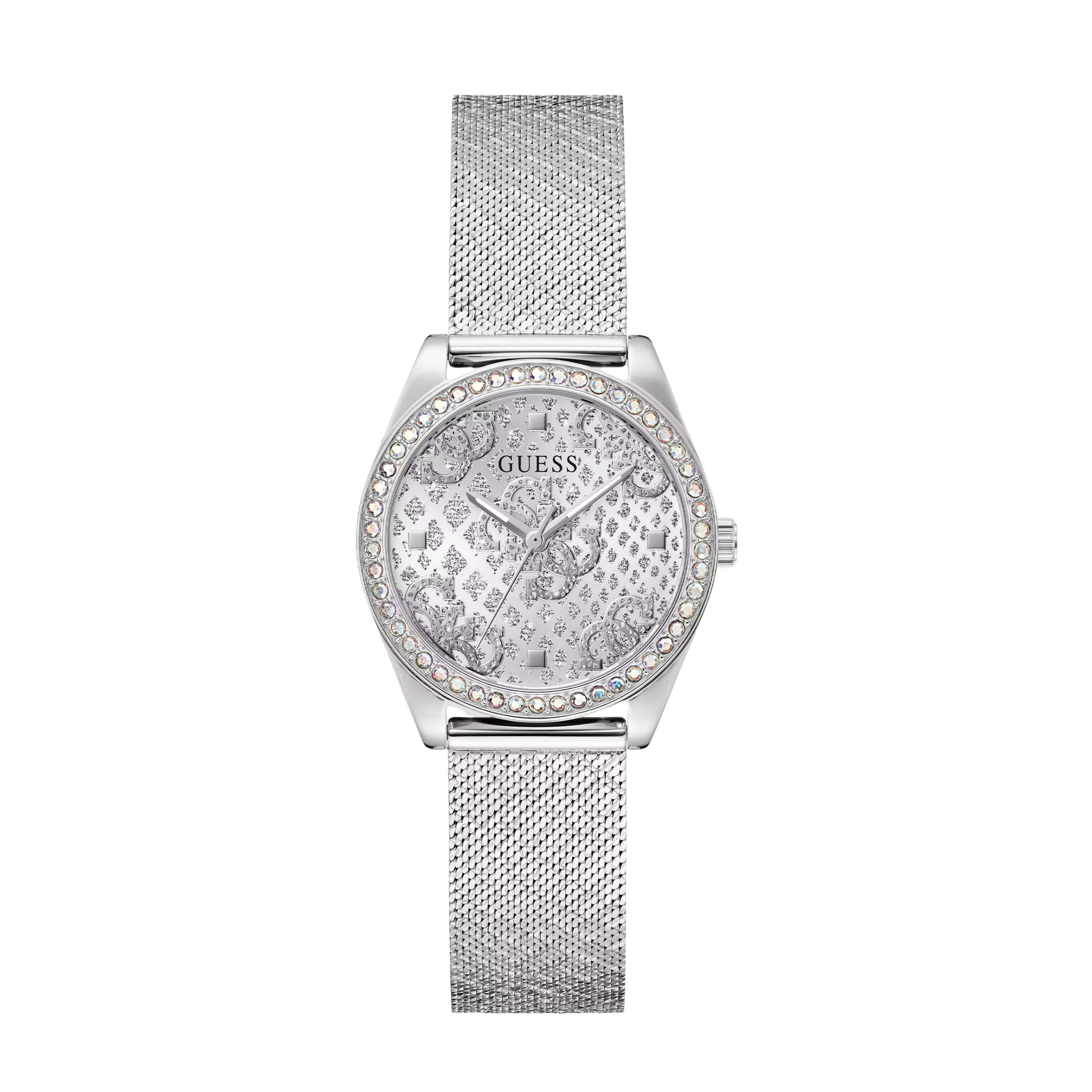 Guess Women Silver Tone Mesh Analog Watch GW0748L1 - Silver