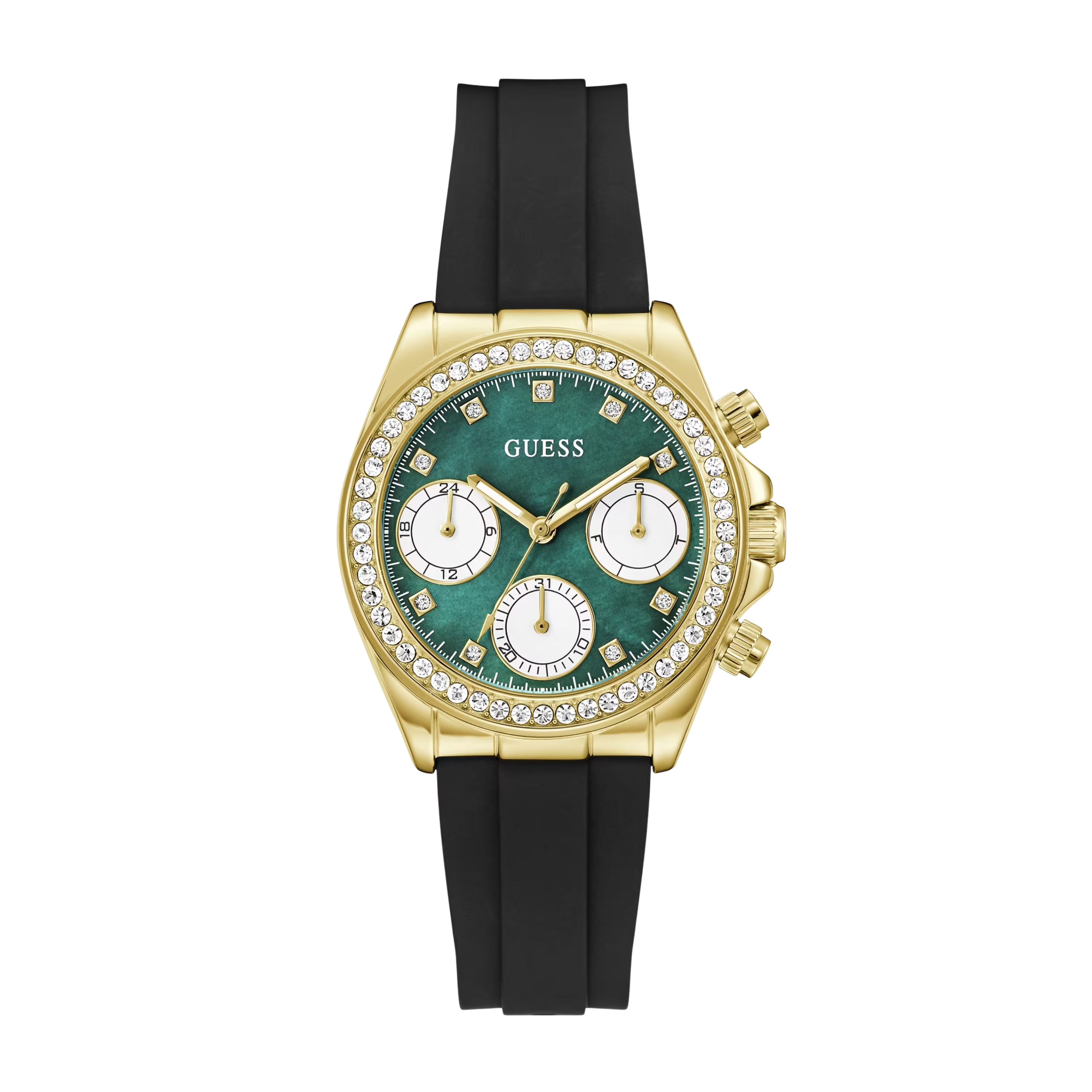 Guess Women Silicone Multi Fuction Watch 36 mm GW1038L2 - Black Snakeskin