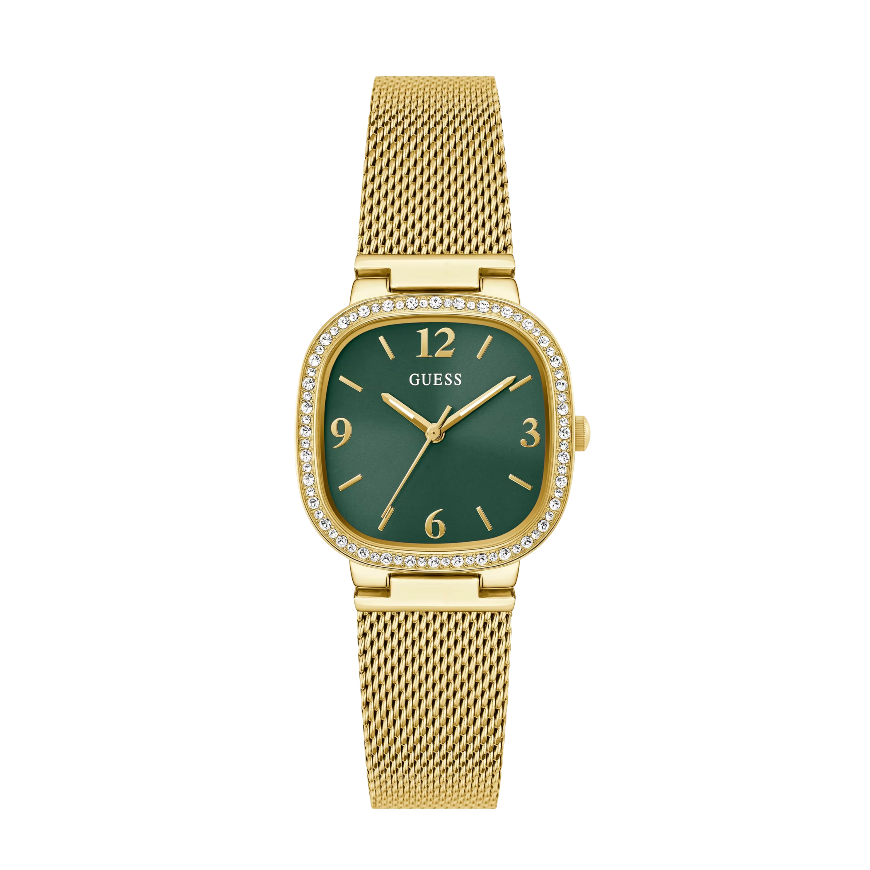 Guess Women Gold Tone and Green Mesh Analog Watch GW0354L5 - Gold Green