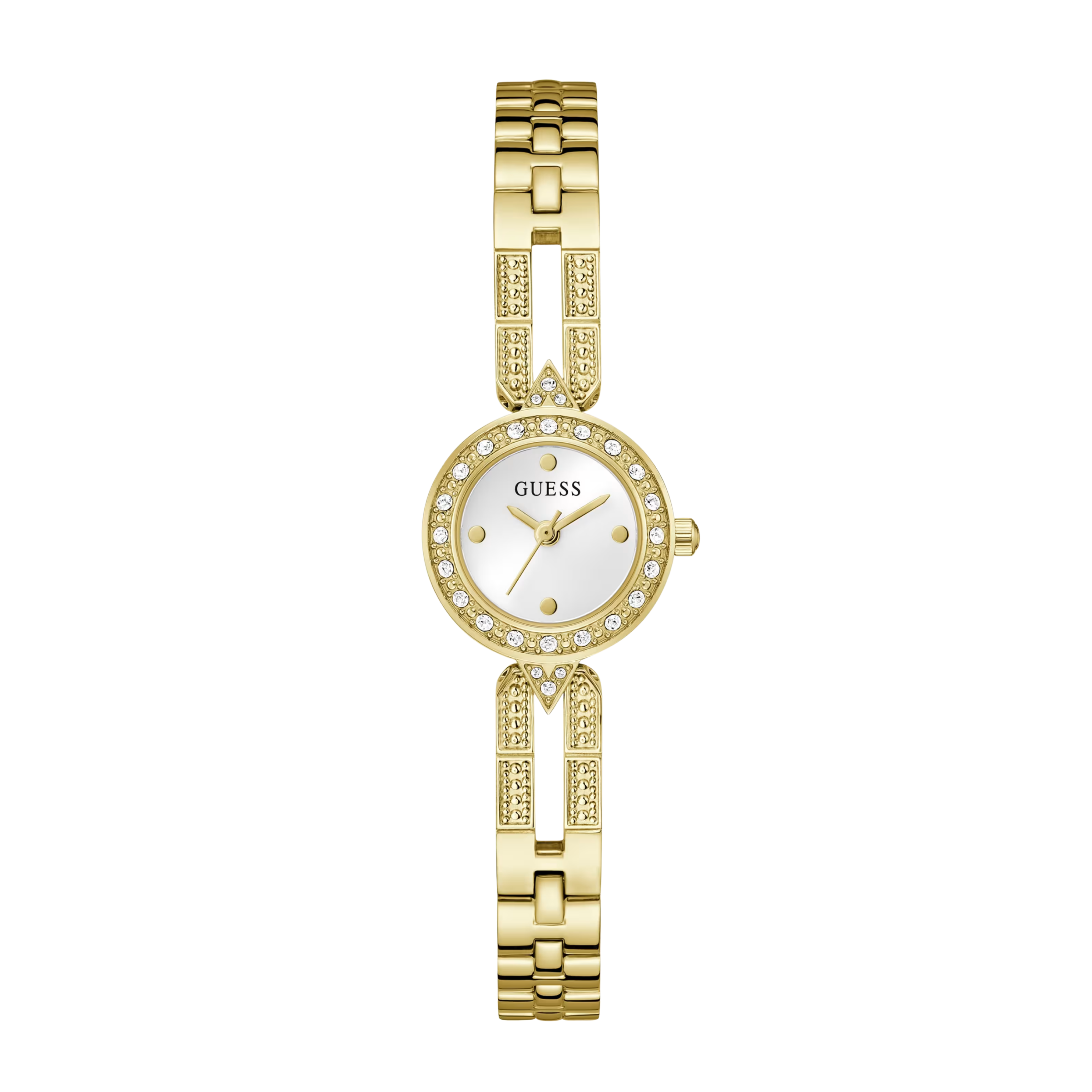 Guess Women Crystal Recycled Steel Analogue Watch 22.5 mm GW1016L2 - Gold