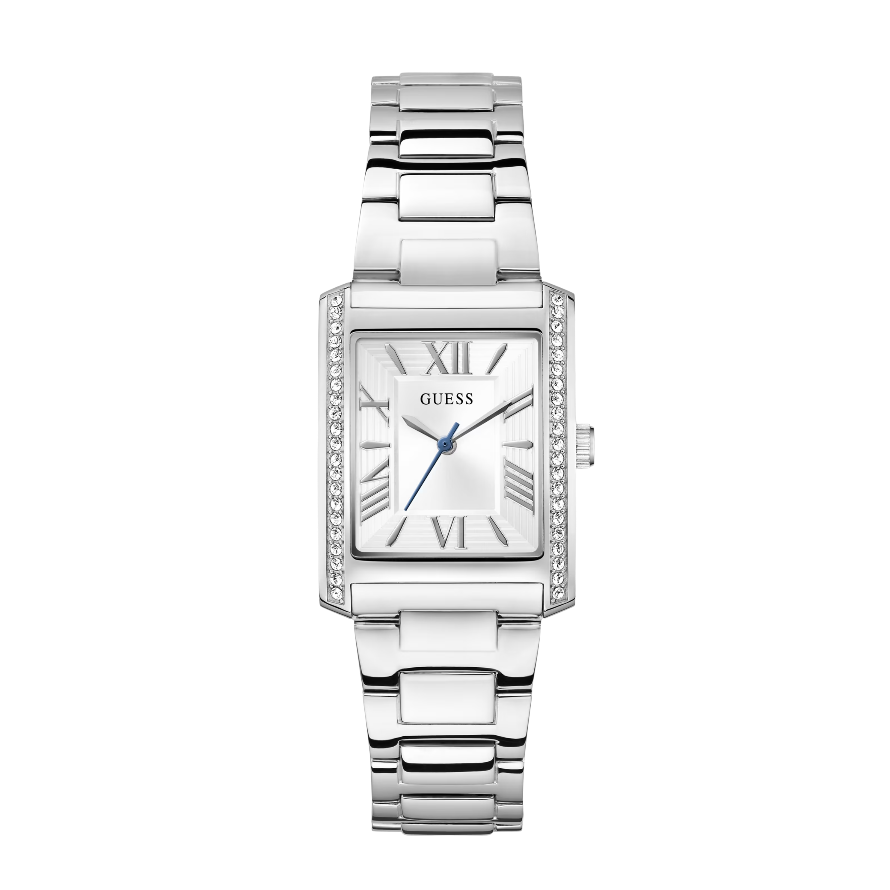 Guess Women Silver Tone Crystal Square Analog Watch GW0874L1 - Silver