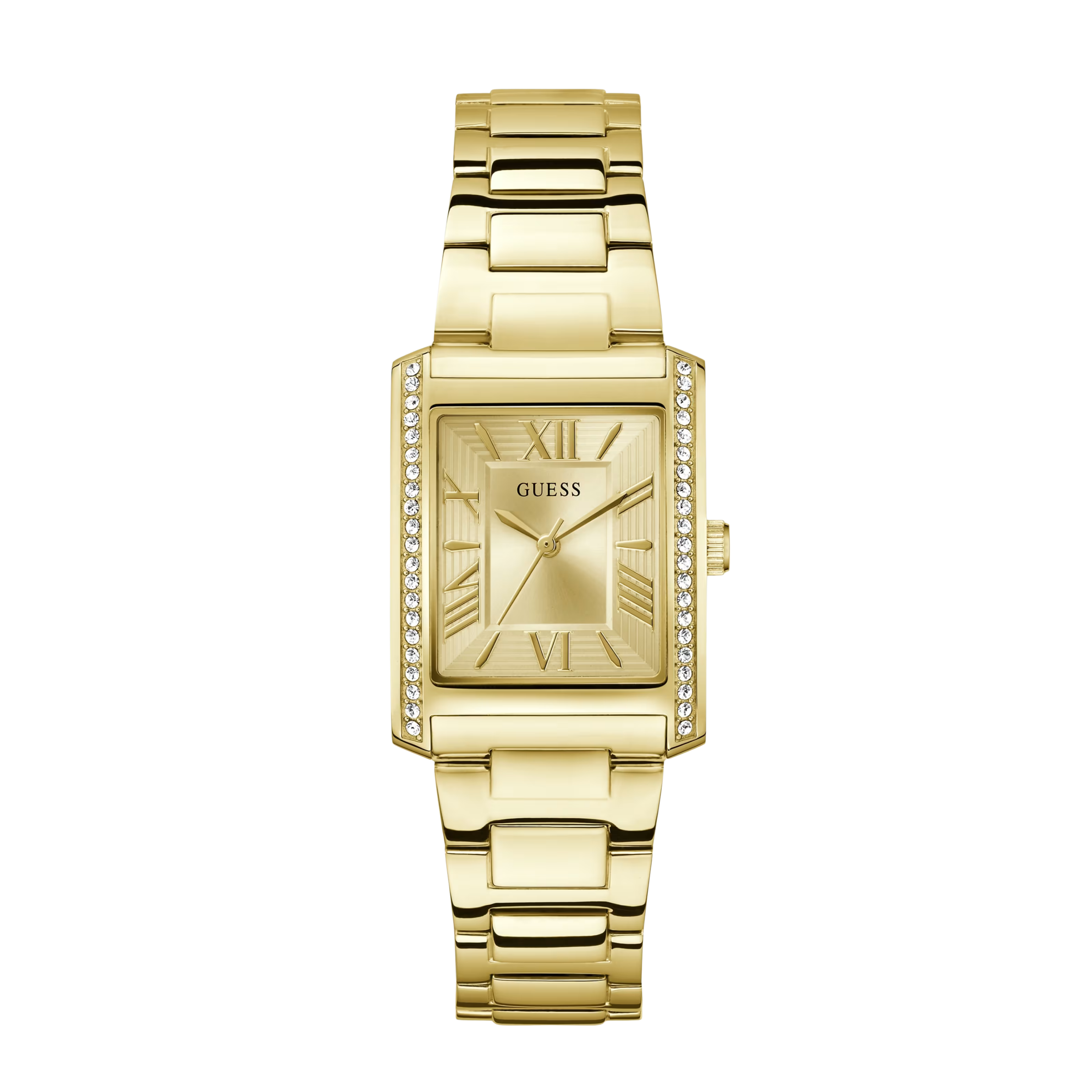 Guess Women Gold Tone Crystal Square Analog Watch GW0874L4 - Gold