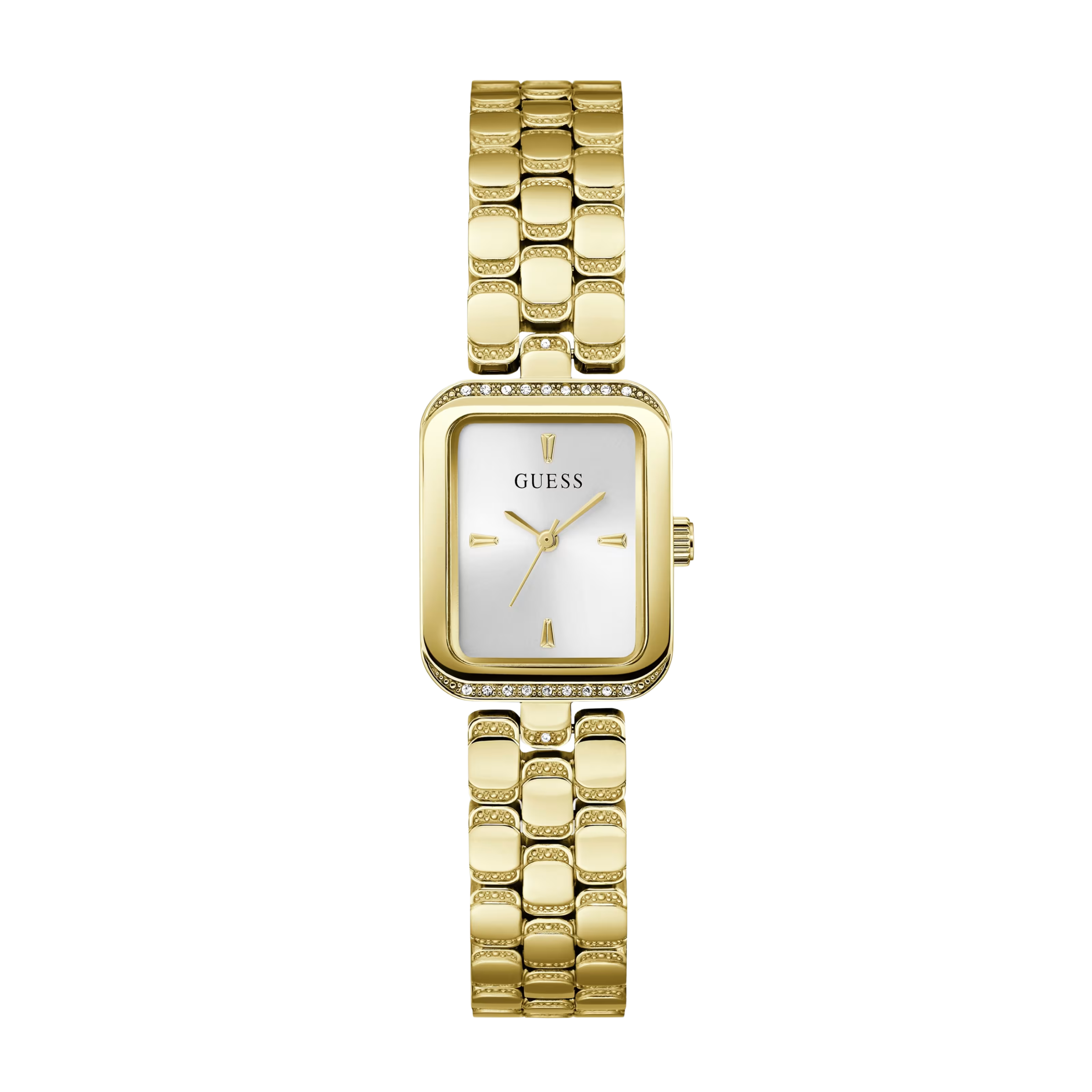 Guess Women Gold Tone Textured Square Analog Watch GW0865L2 - Gold
