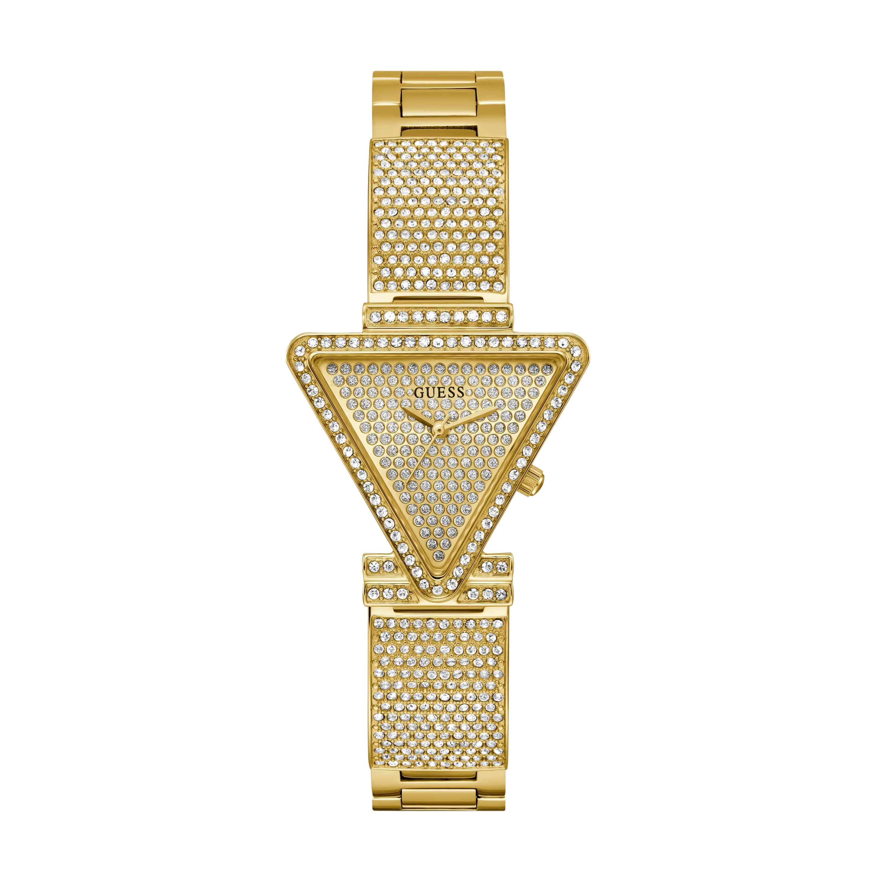Guess Women Gold Tone Crystal Triangle Analog Watch GW0644L2 - Gold