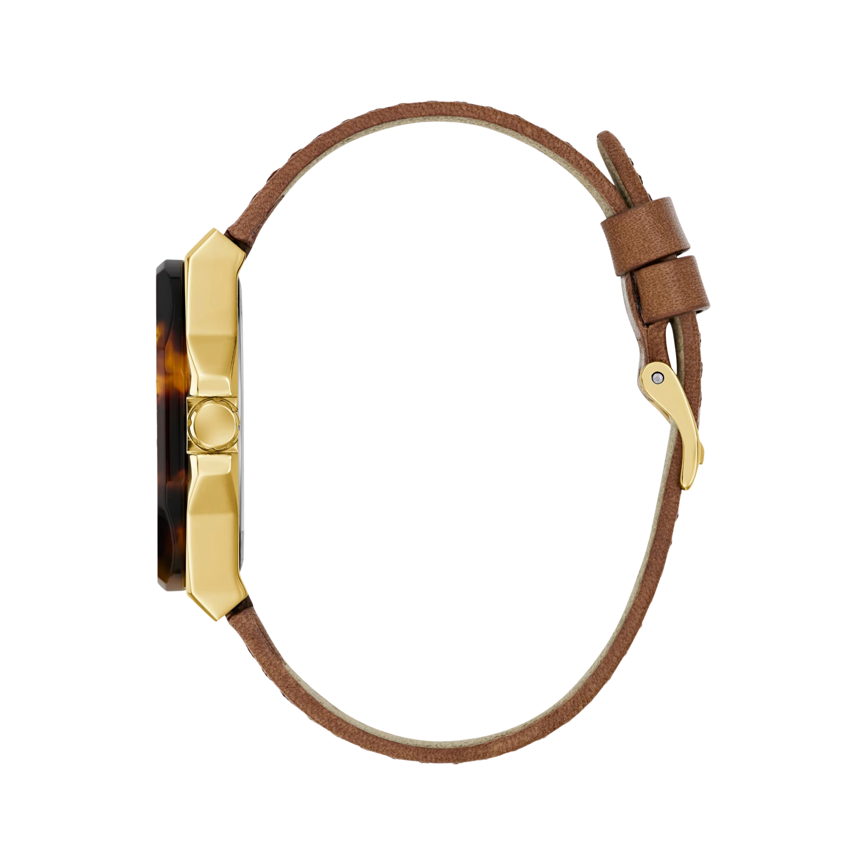 Guess Women Multi Tone and Brown Leather Multifunctional Watch GW0753L6 - Brown