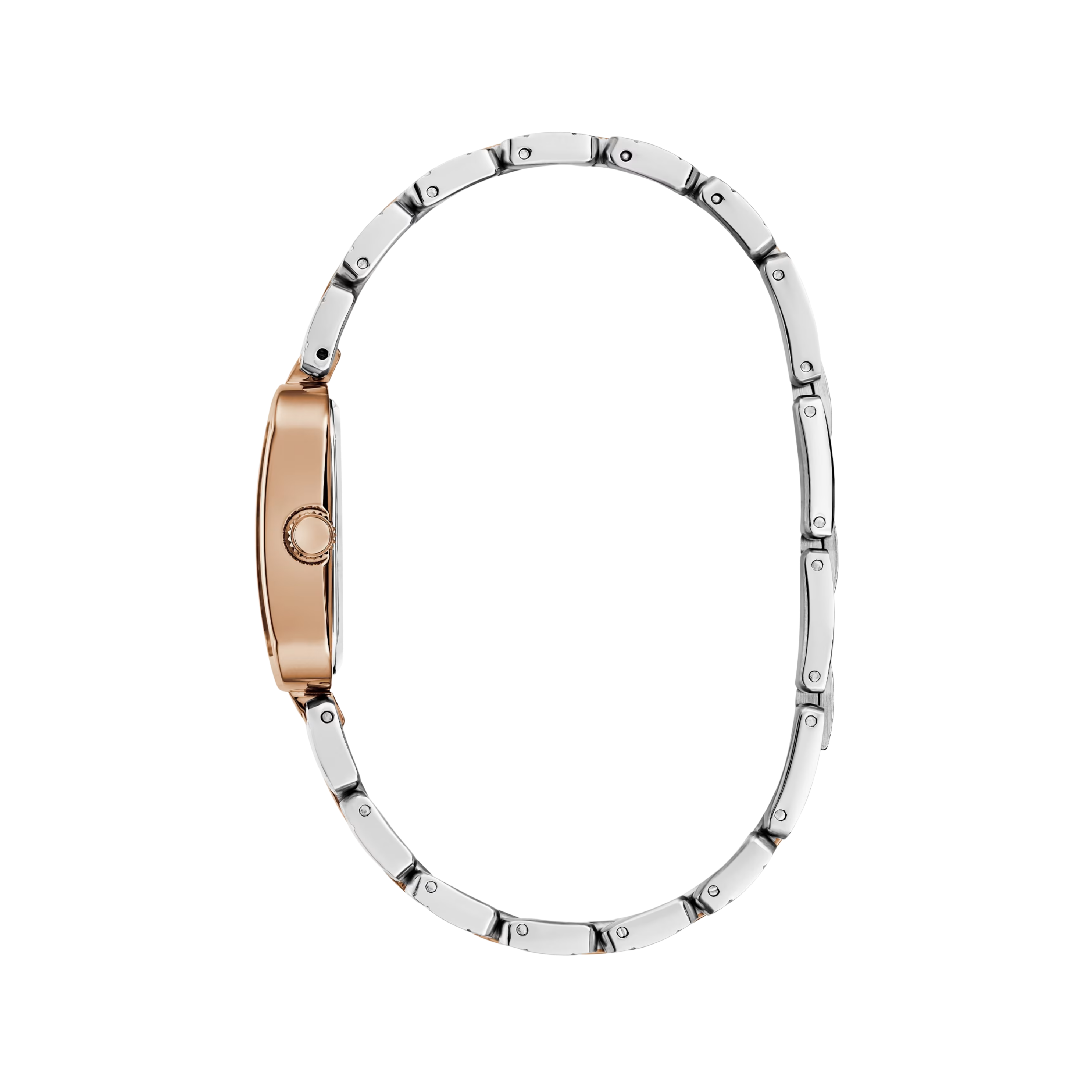 Guess Women Two Tone Rectangle Analog Watch GW0865L5 - Silver Rose Gold