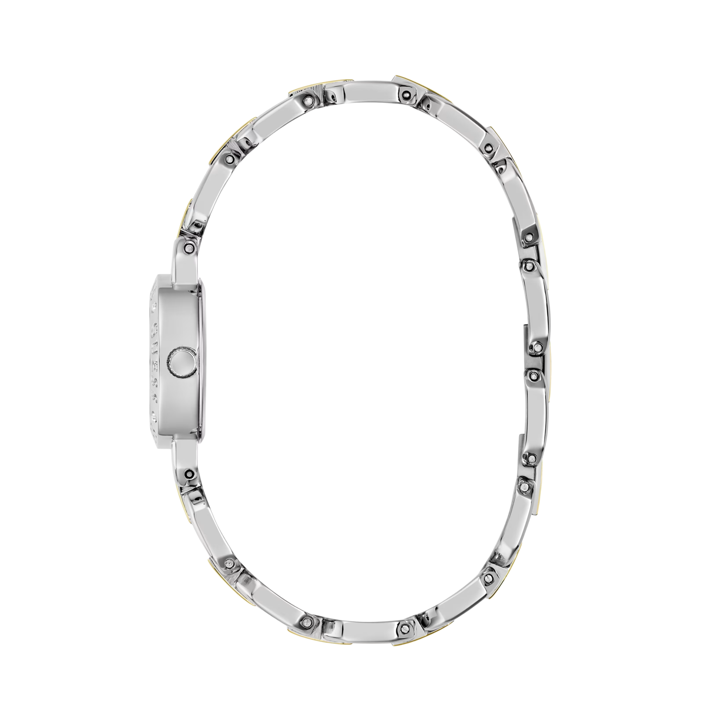 Guess Women Crystal Recycled Steel Analogue Watch 22 mm GW1019L3 - Silver Gold