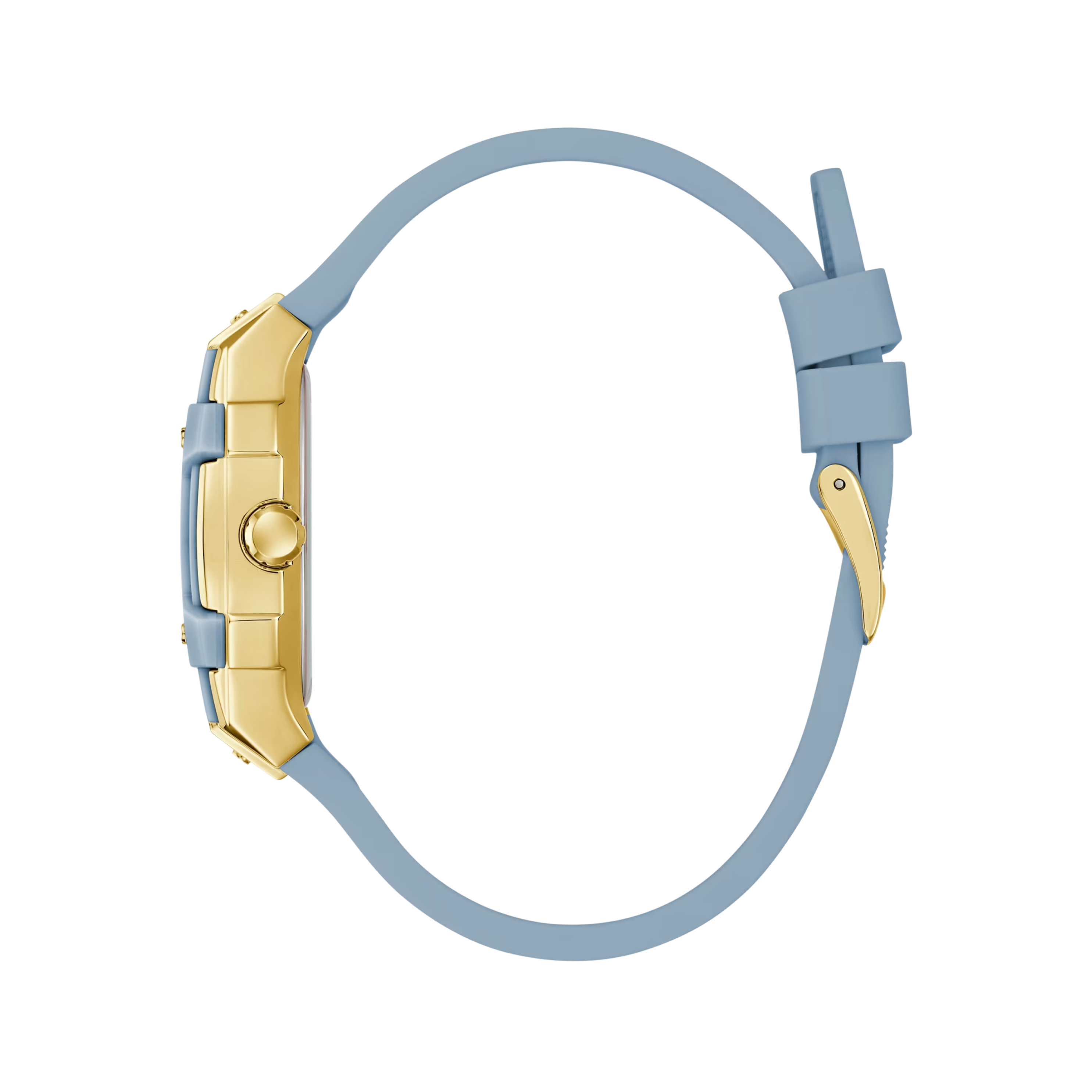 Guess Women Blue Silicone Multifunctional Watch GW0945L3 - Gold Blue