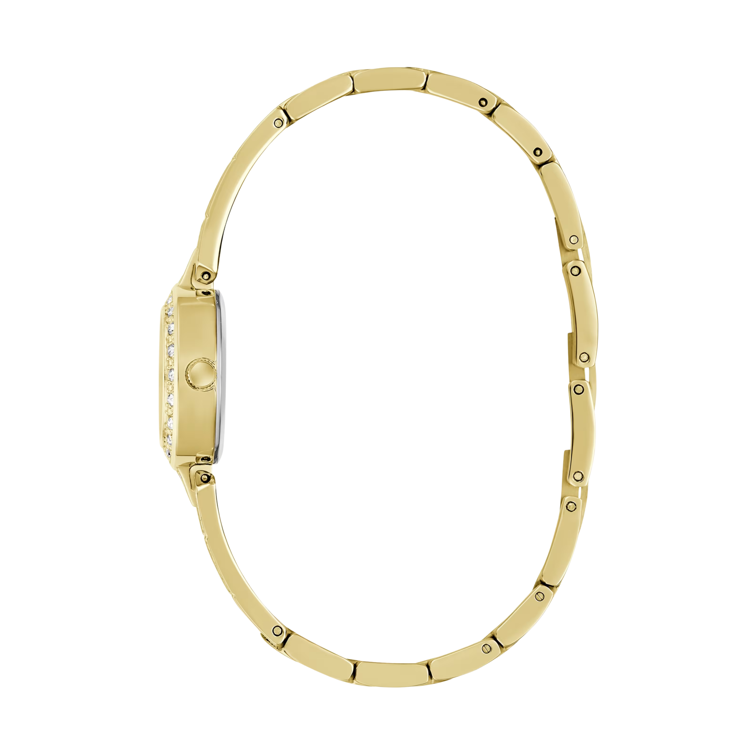 Guess Women Crystal Recycled Steel Analogue Watch 22.5 mm GW1016L2 - Gold
