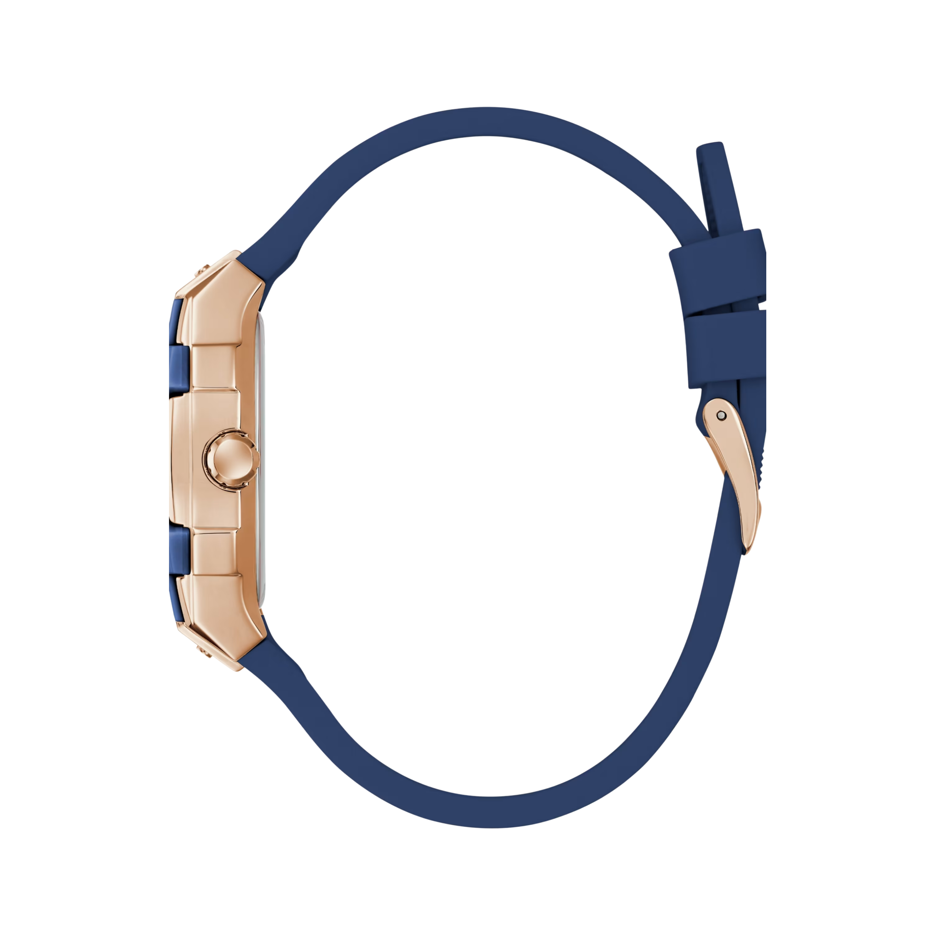 Guess Women Rose Gold Tone and Blue Silicone Multifunction Watch GW0945L4 - Rose Gold Blue