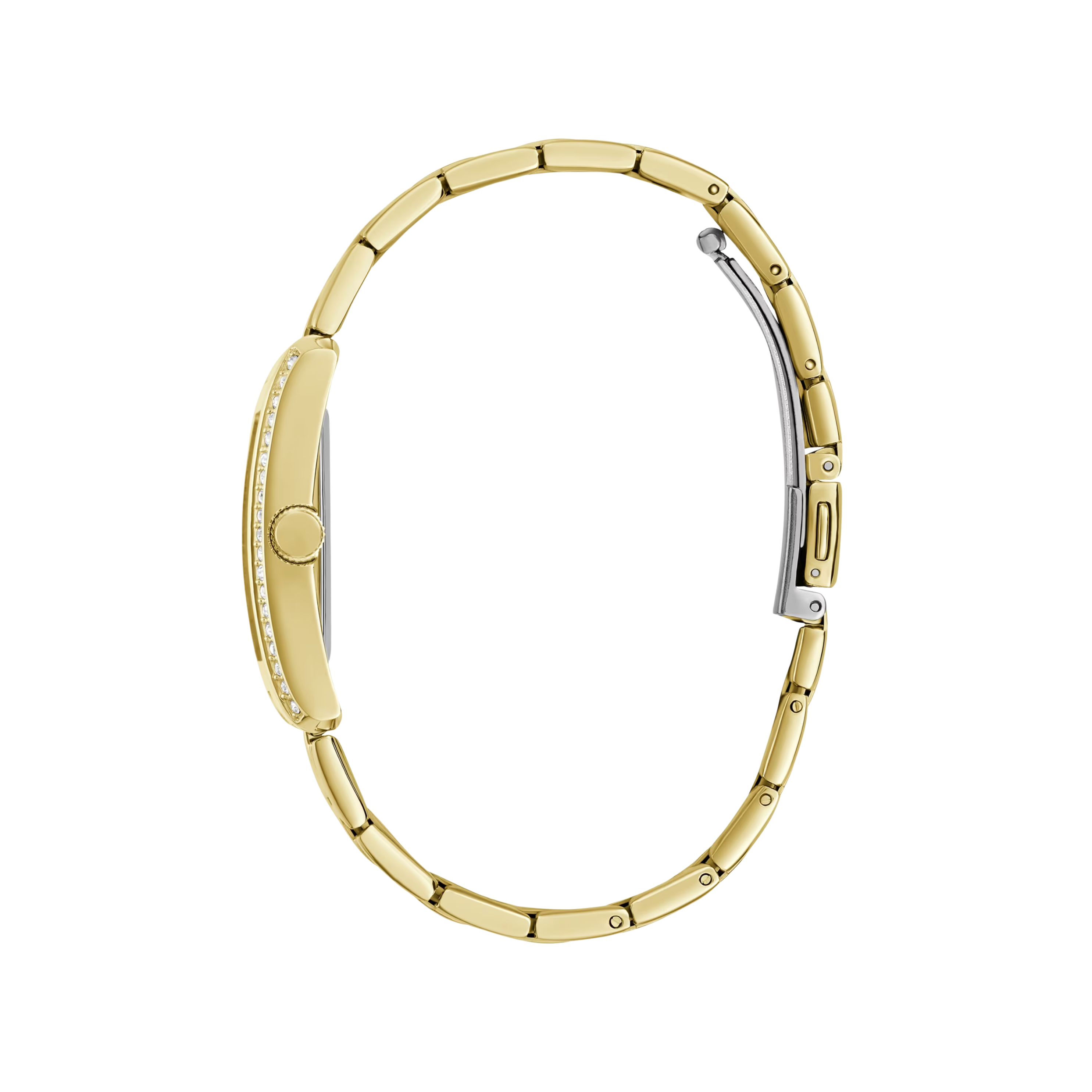 Guess Women Gold Tone Crystal Square Analog Watch GW0874L4 - Gold