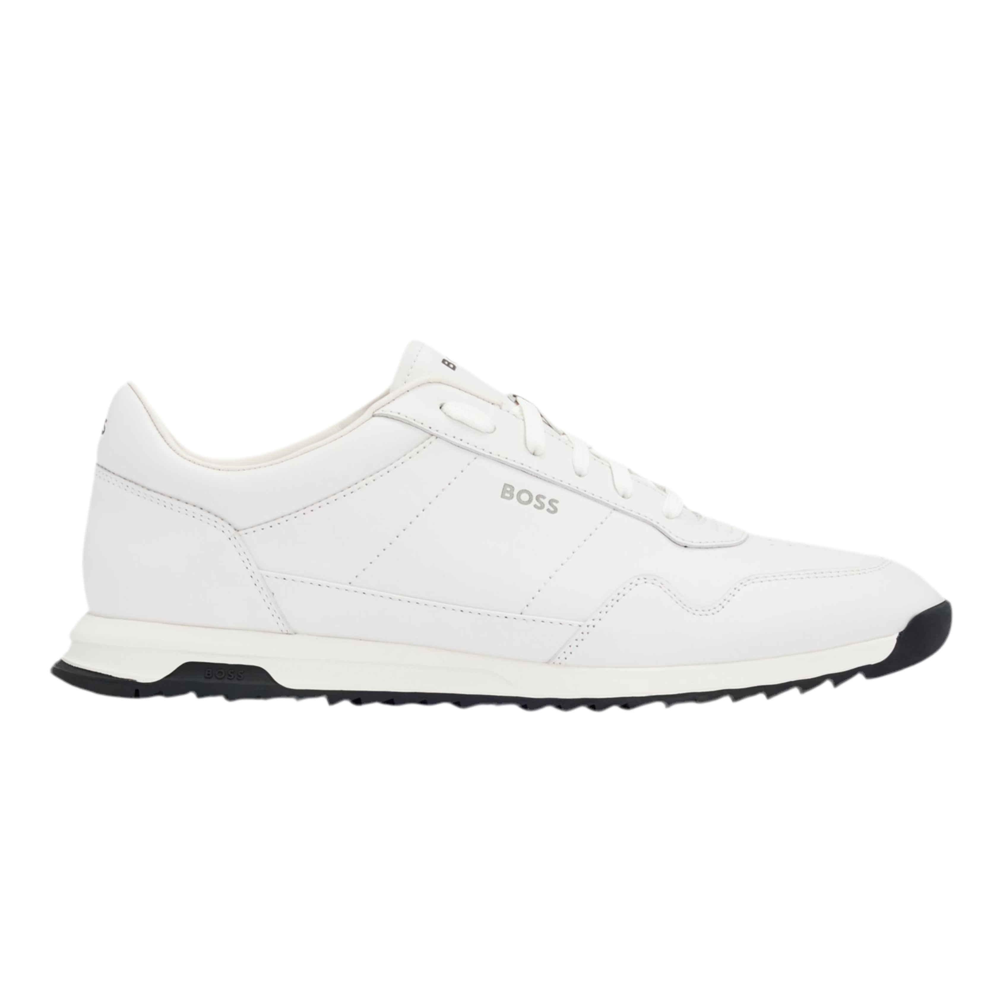 Hugo Boss Men Leather Trainers Knurled - White