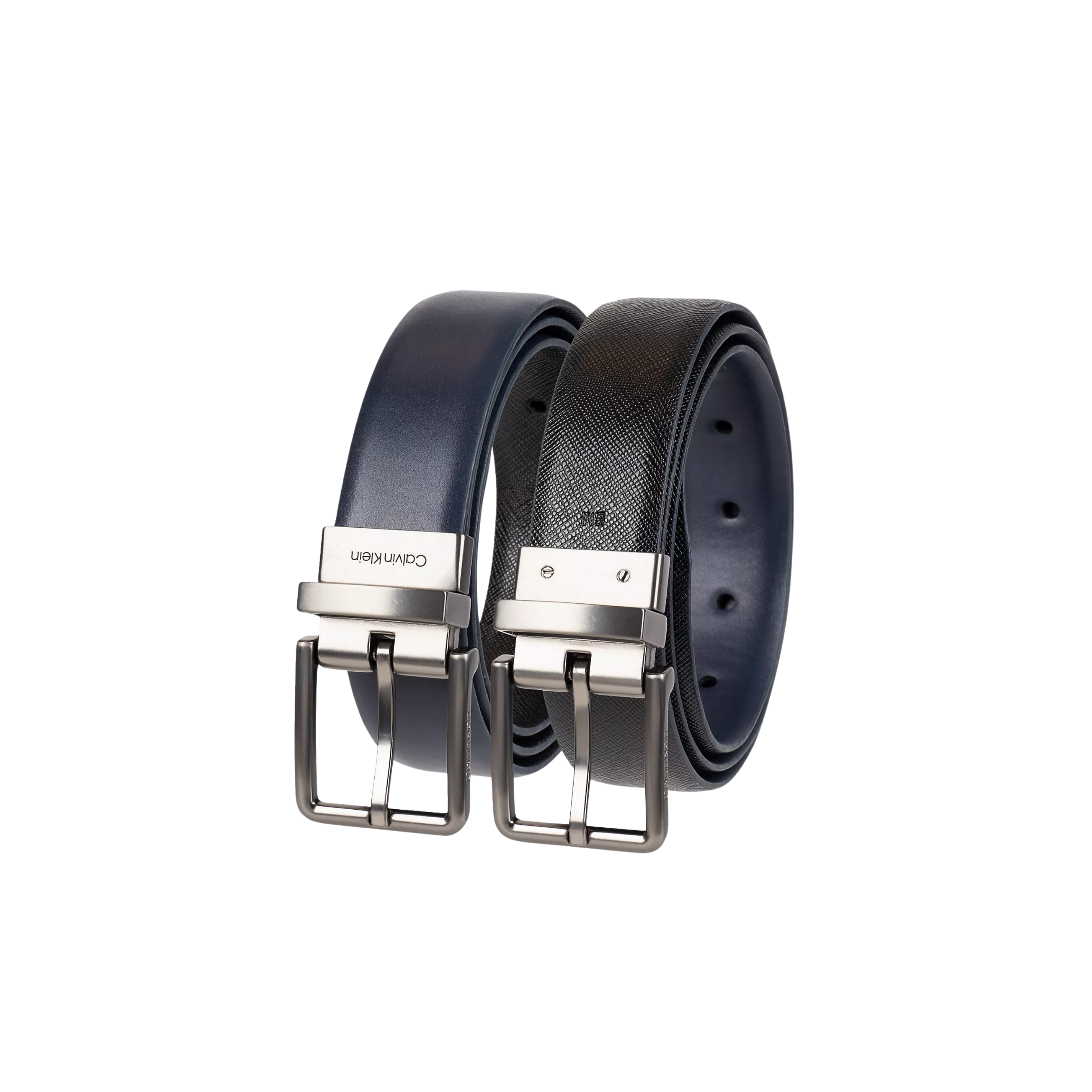 Calvin Klein Men Reversible Saffiano Leather Dress Belt - Blue