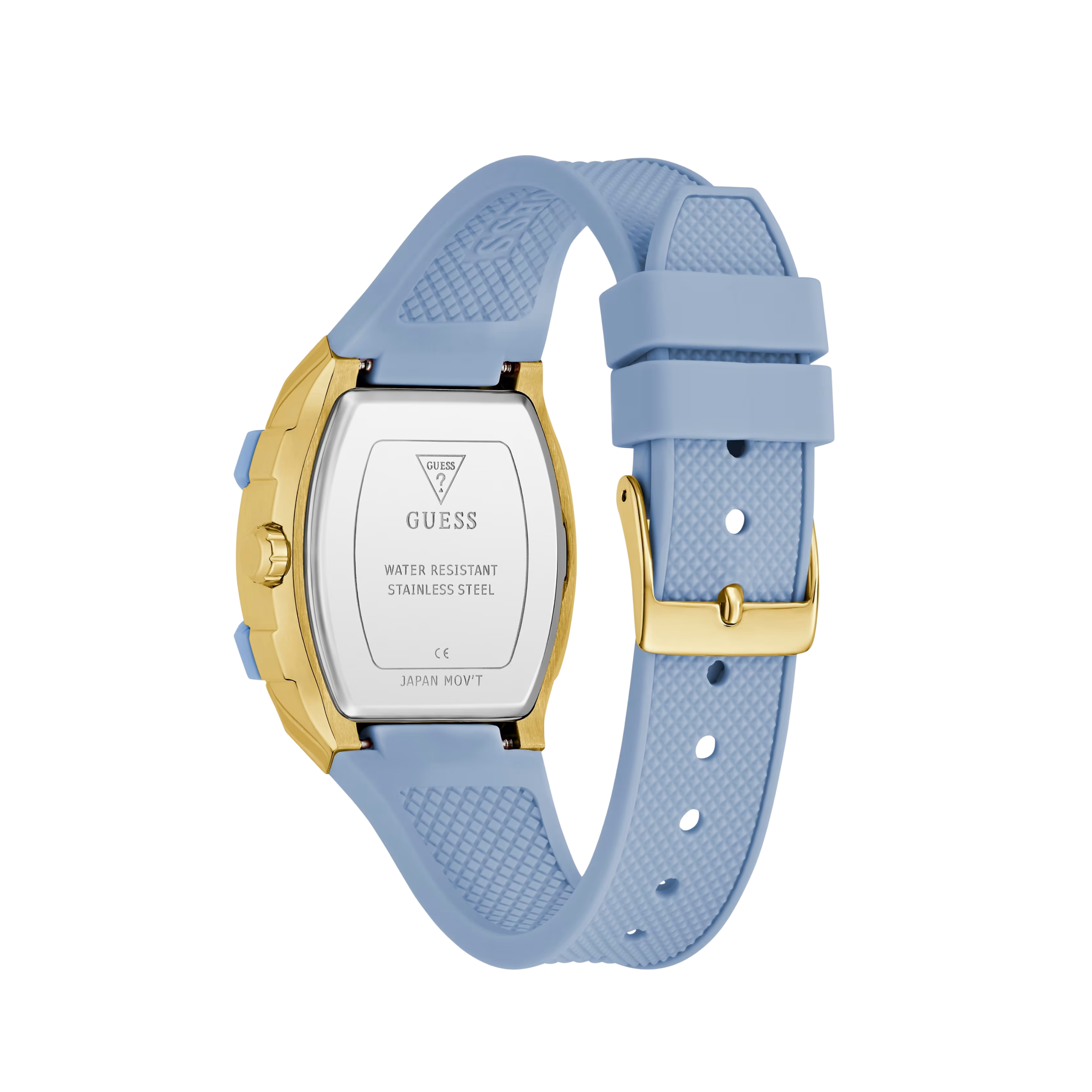 Guess Women Blue Silicone Multifunctional Watch GW0945L3 - Gold Blue