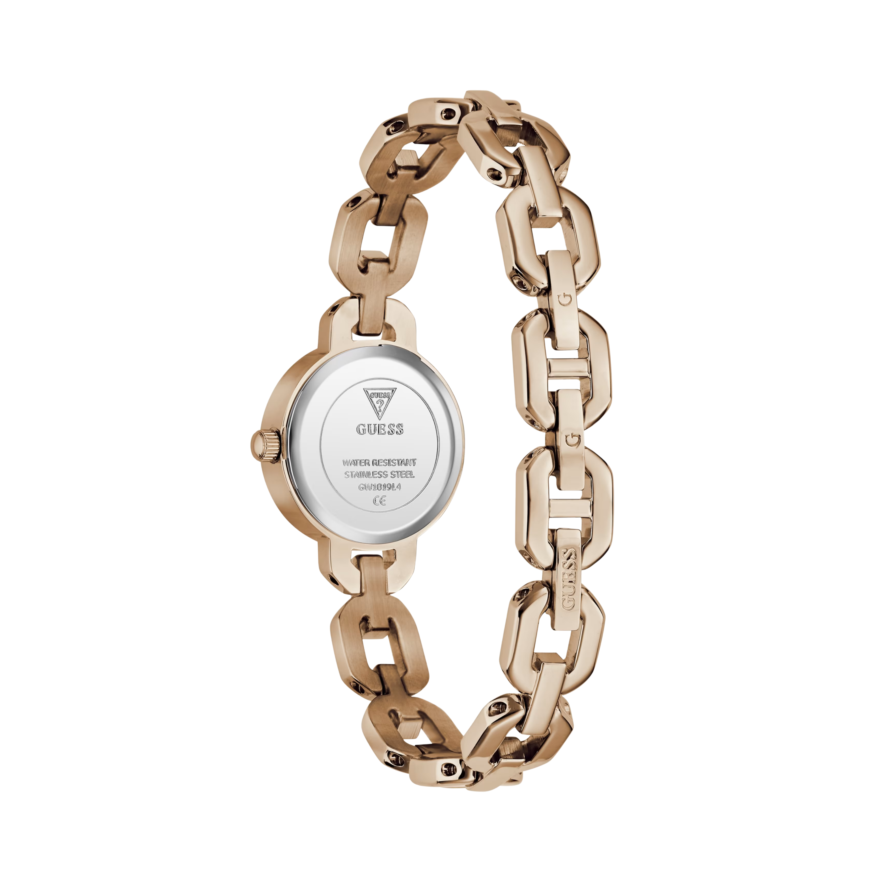 Guess Women Crystal Recycled Steel Analogue Watch 22 mm GW1019L4 - Rose Gold