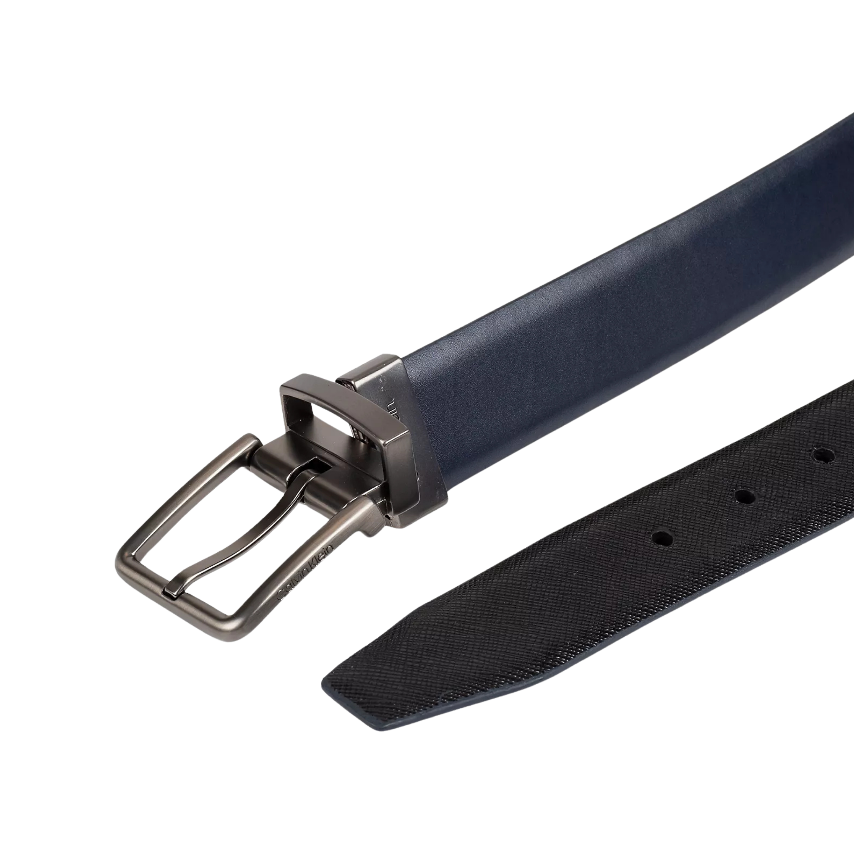Calvin Klein Men Reversible Saffiano Leather Dress Belt - Blue
