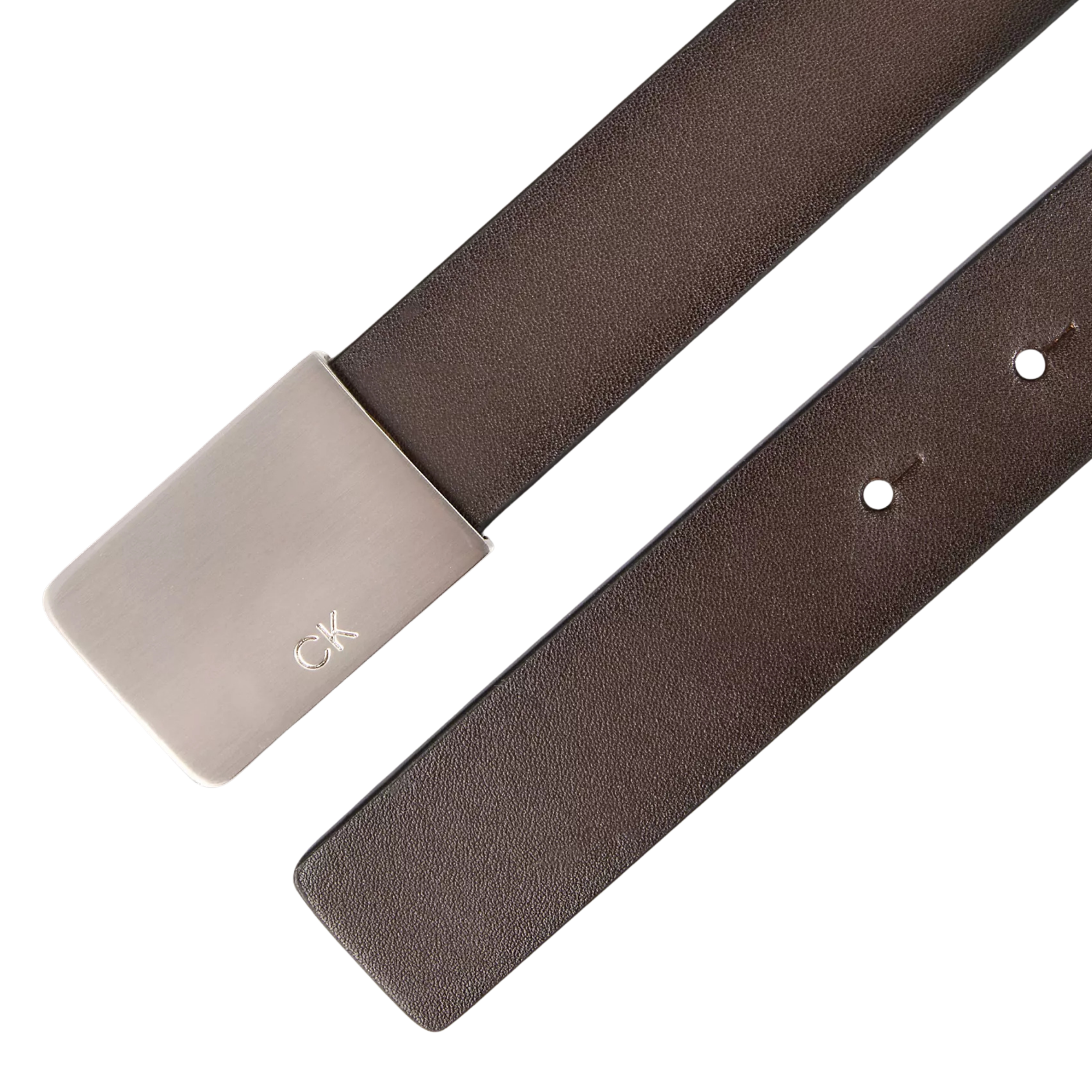 Calvin Klein Men Smooth Plaque Belt - Brown