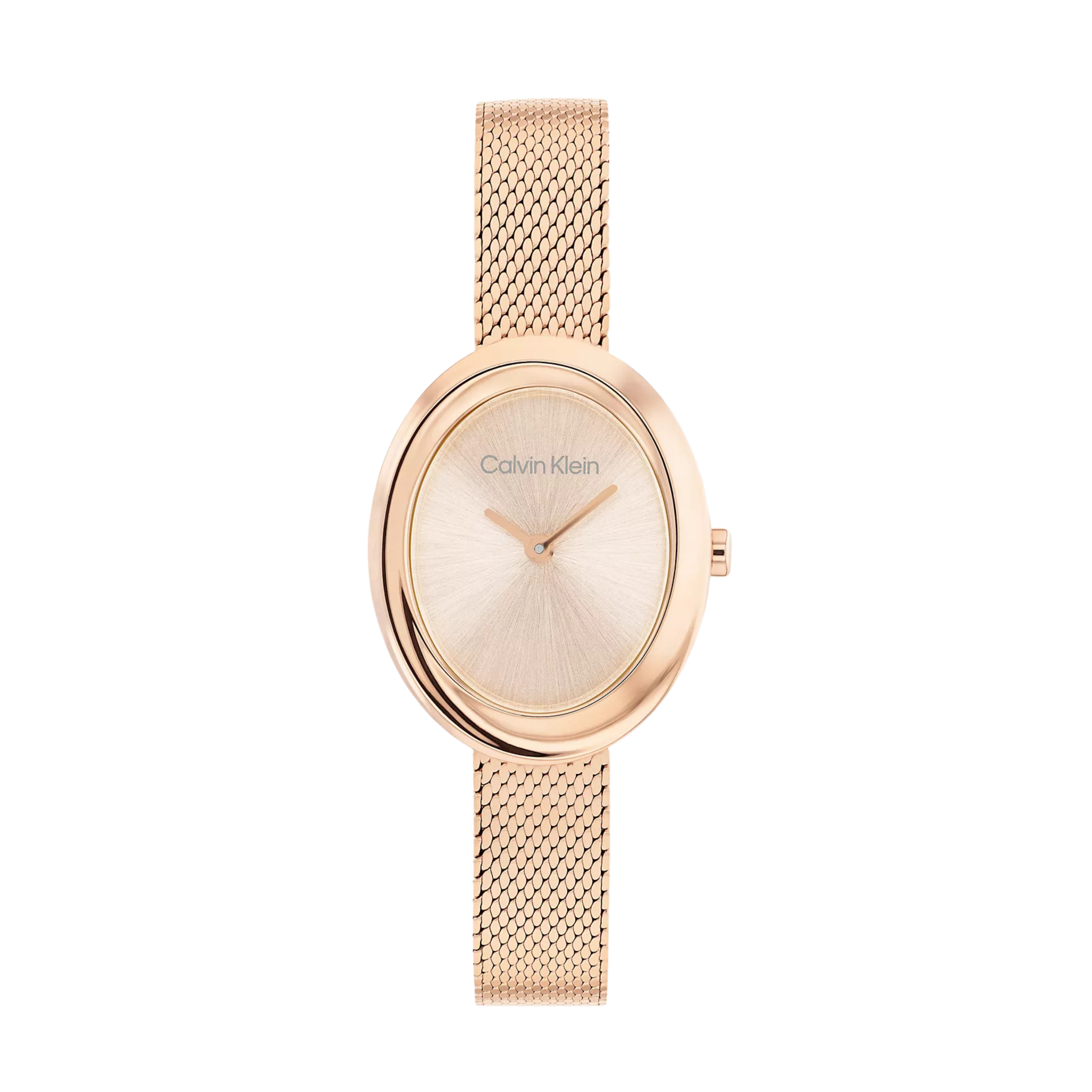 Calvin Klein Women Contoured Bezel Oval Dial Watch - Gold