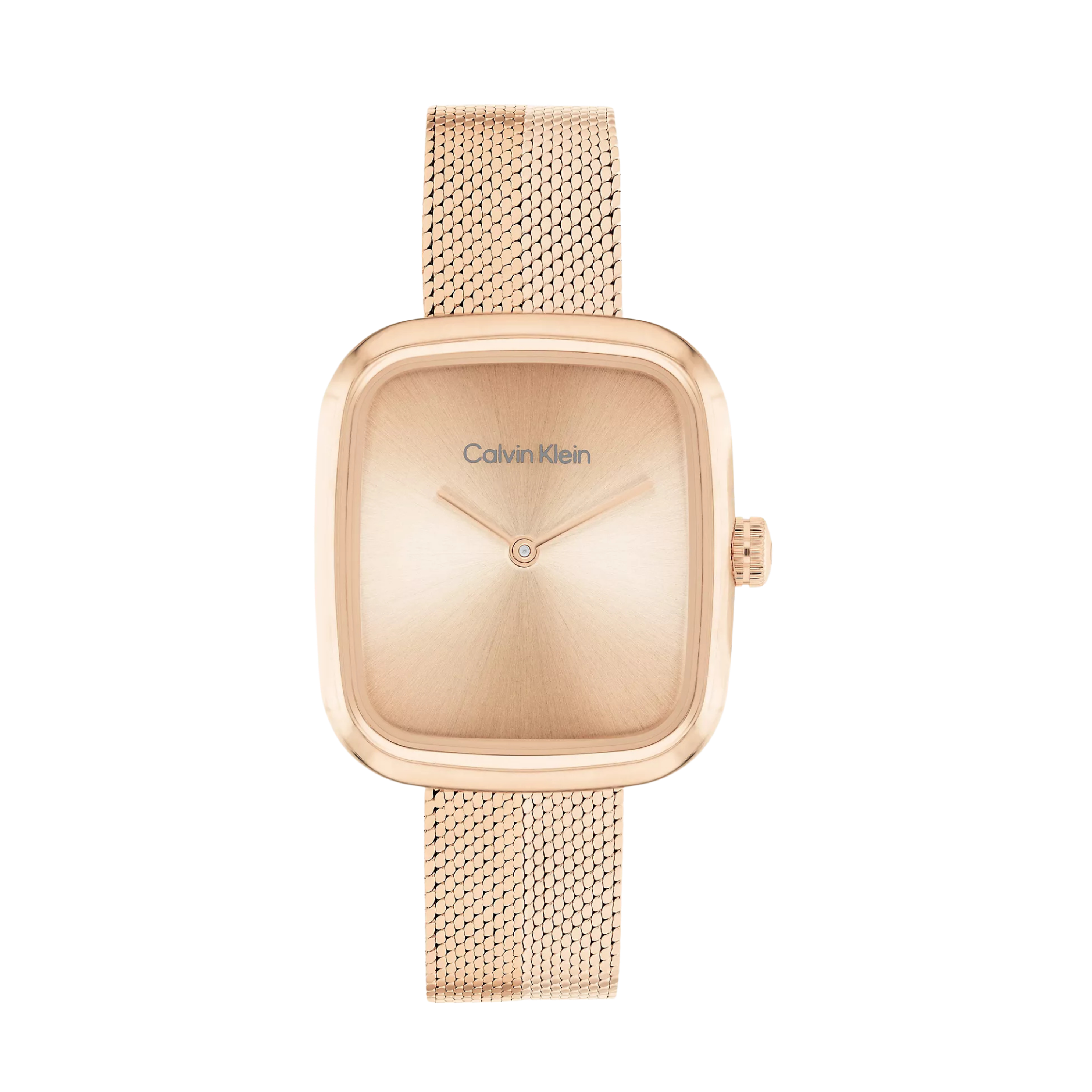 Calvin Klein Women Curved Mesh Watch - Champagne Gold