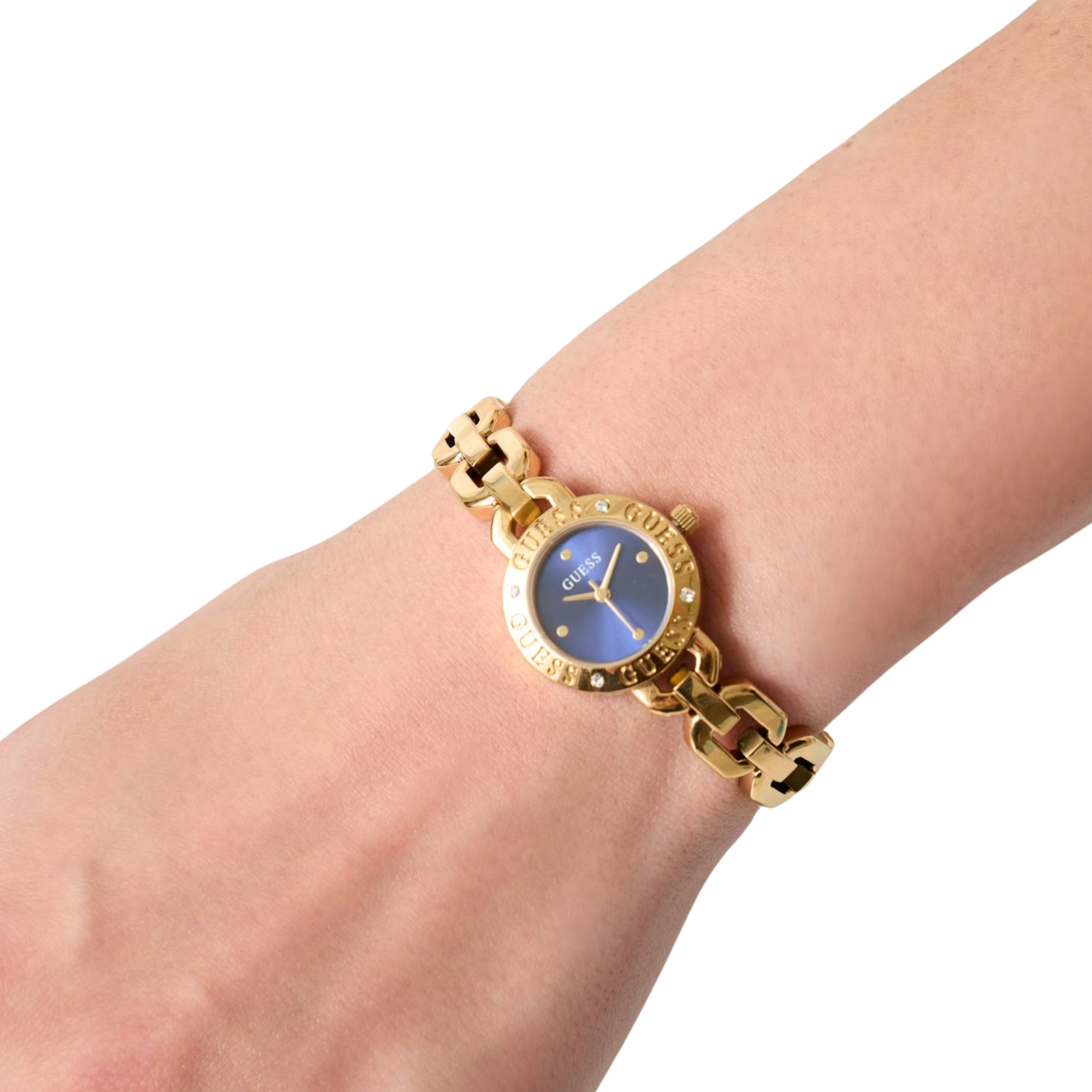 Guess Women Crystal Recycled Steel Analogue Watch GW1019L2 - Gold